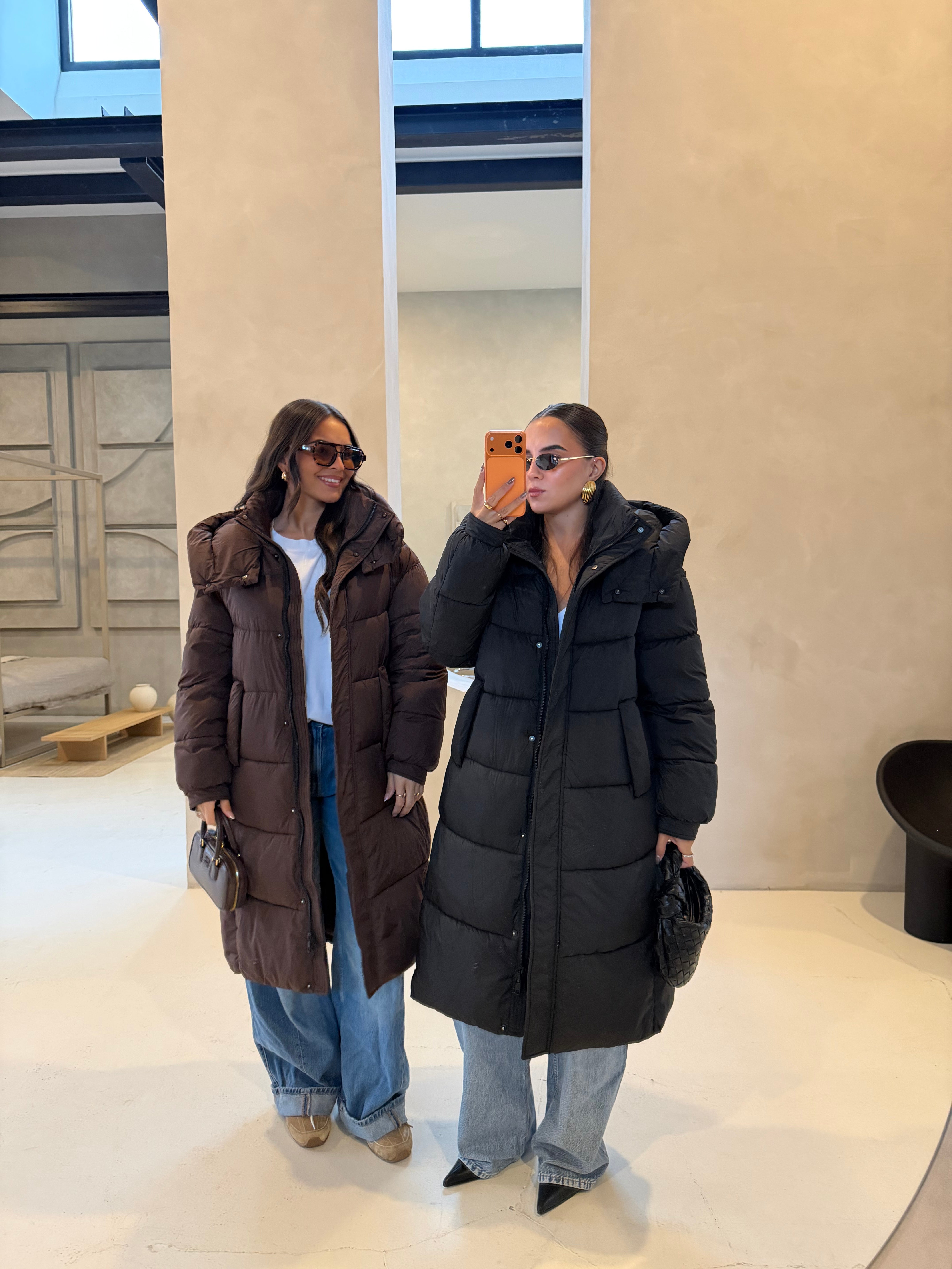 Doudoune longue marron kz(8780)