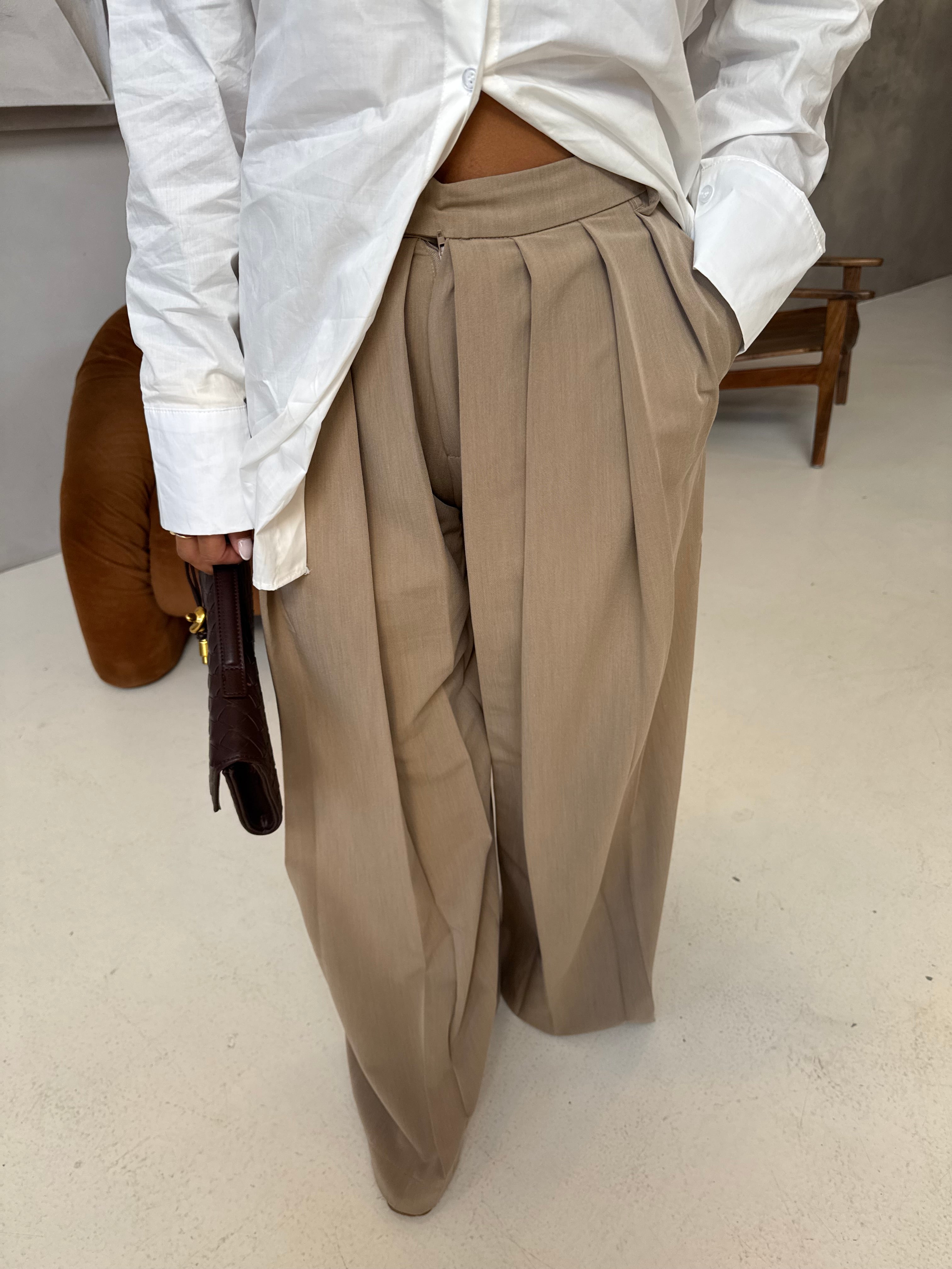 Pantalon plissé  beige (JY5102)