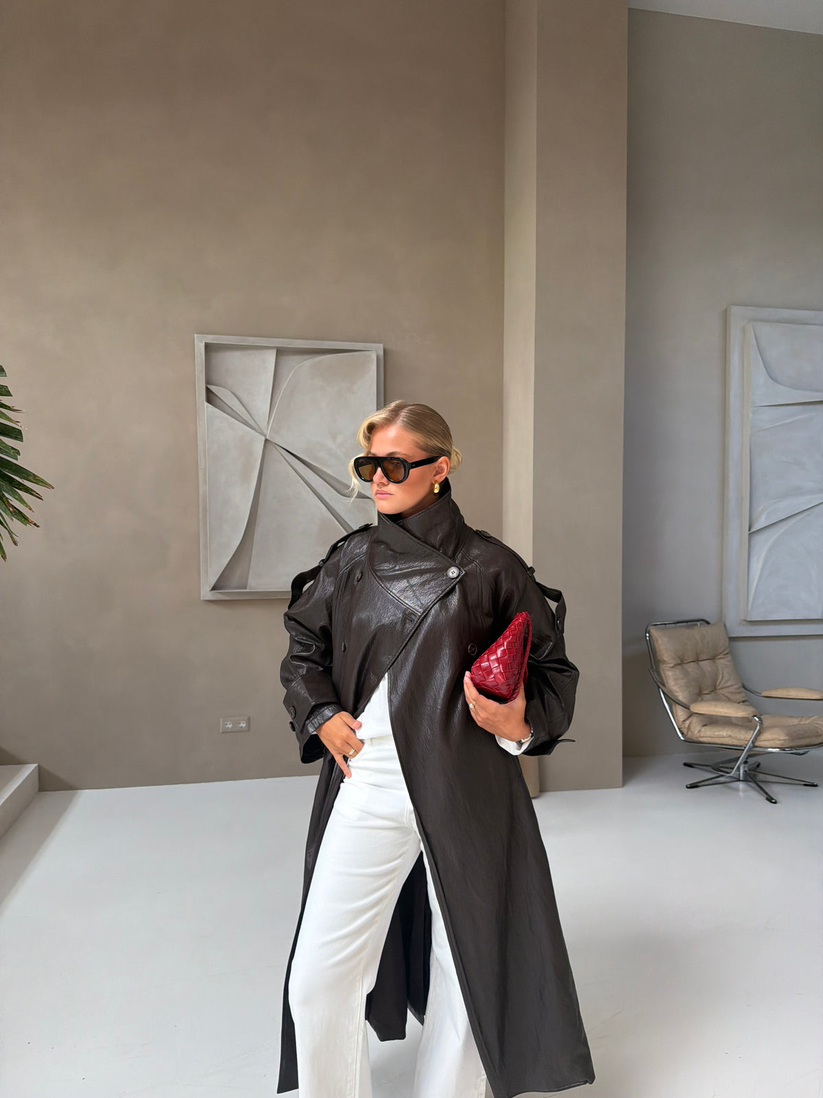Trench simili marron (JZM004)