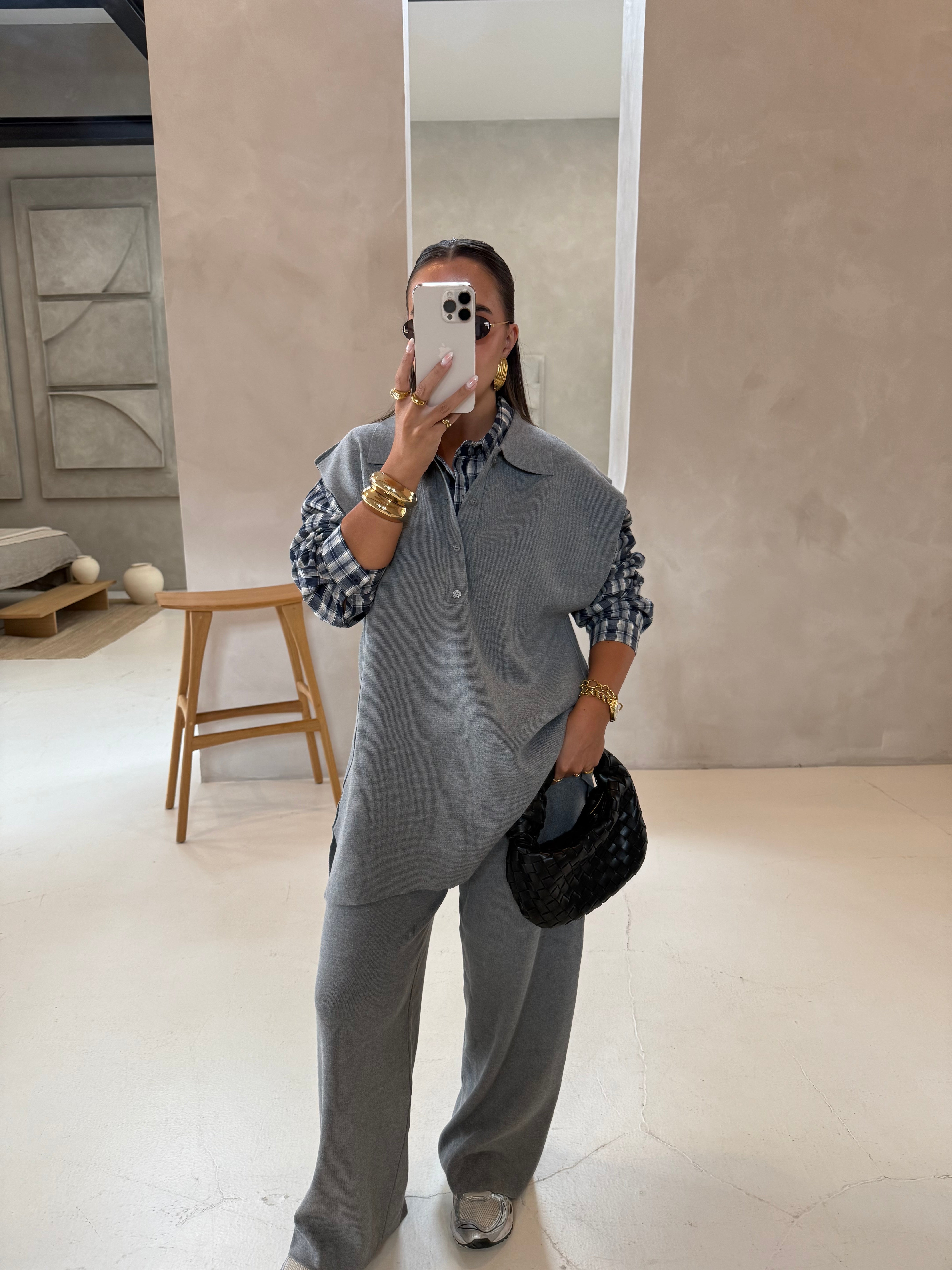Ensemble NOLA sans manches gris (w42785)