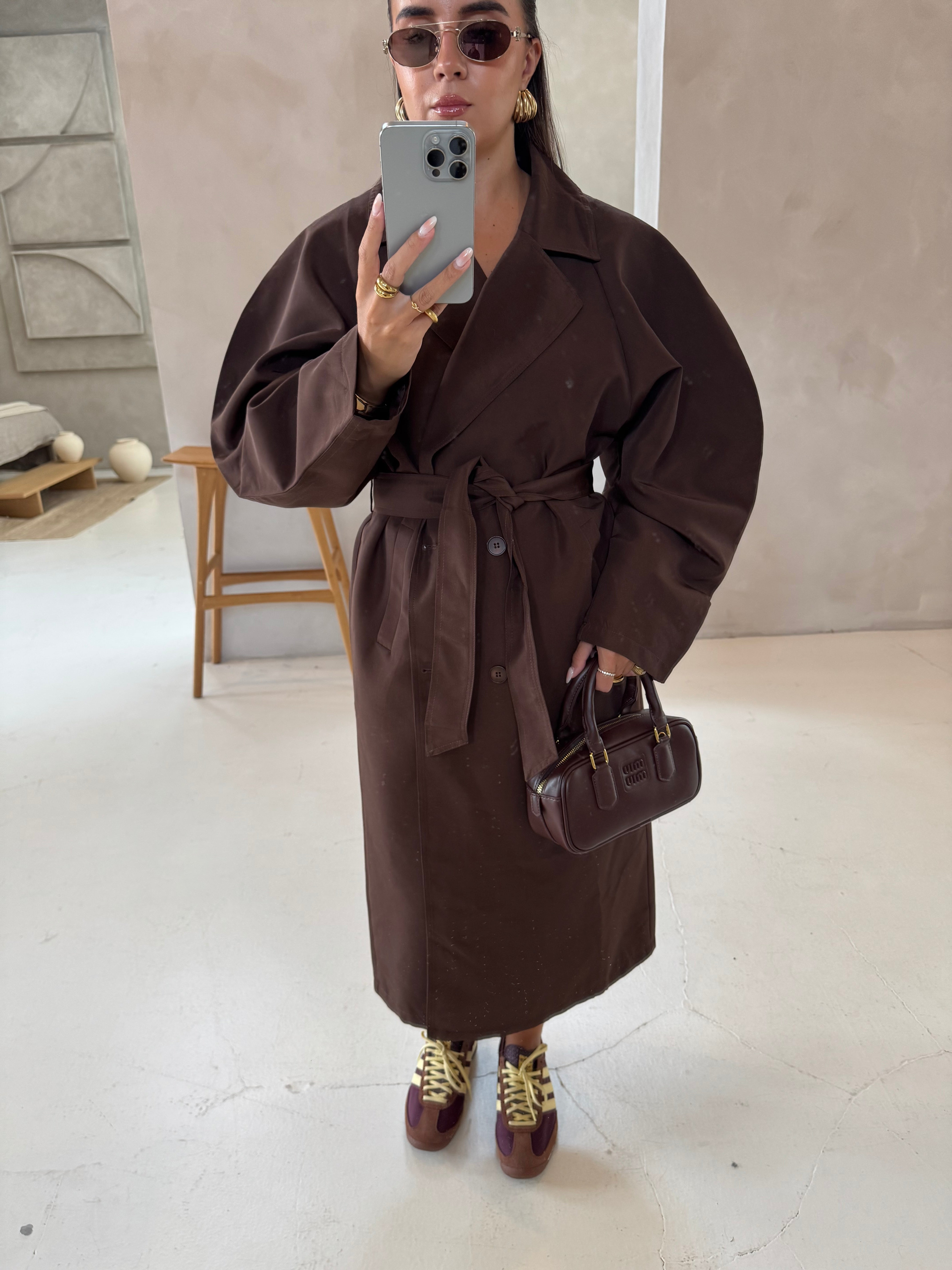 Manteau choco manche ballon (V10272)