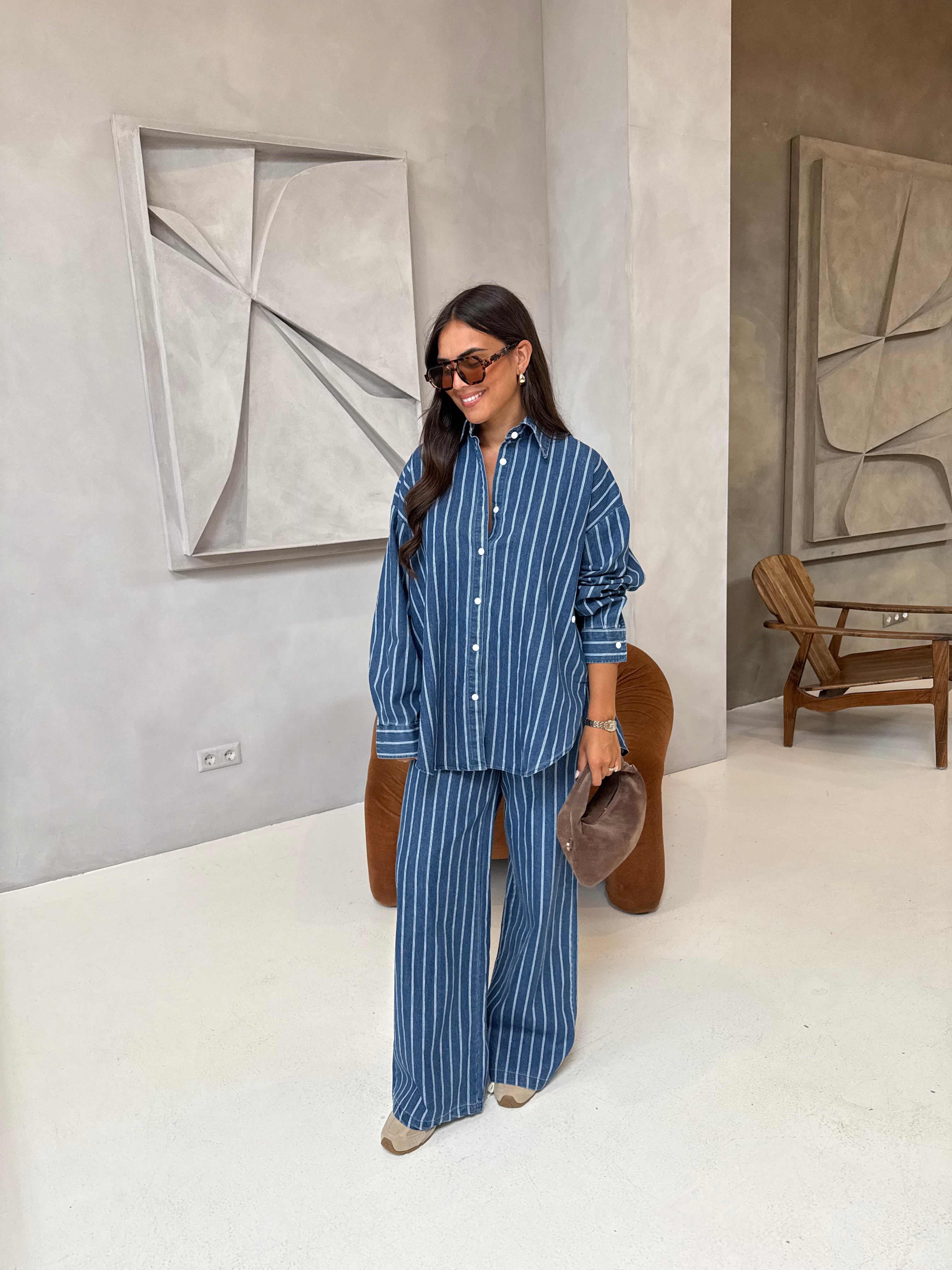 Chemise en jean à rayures (60030)