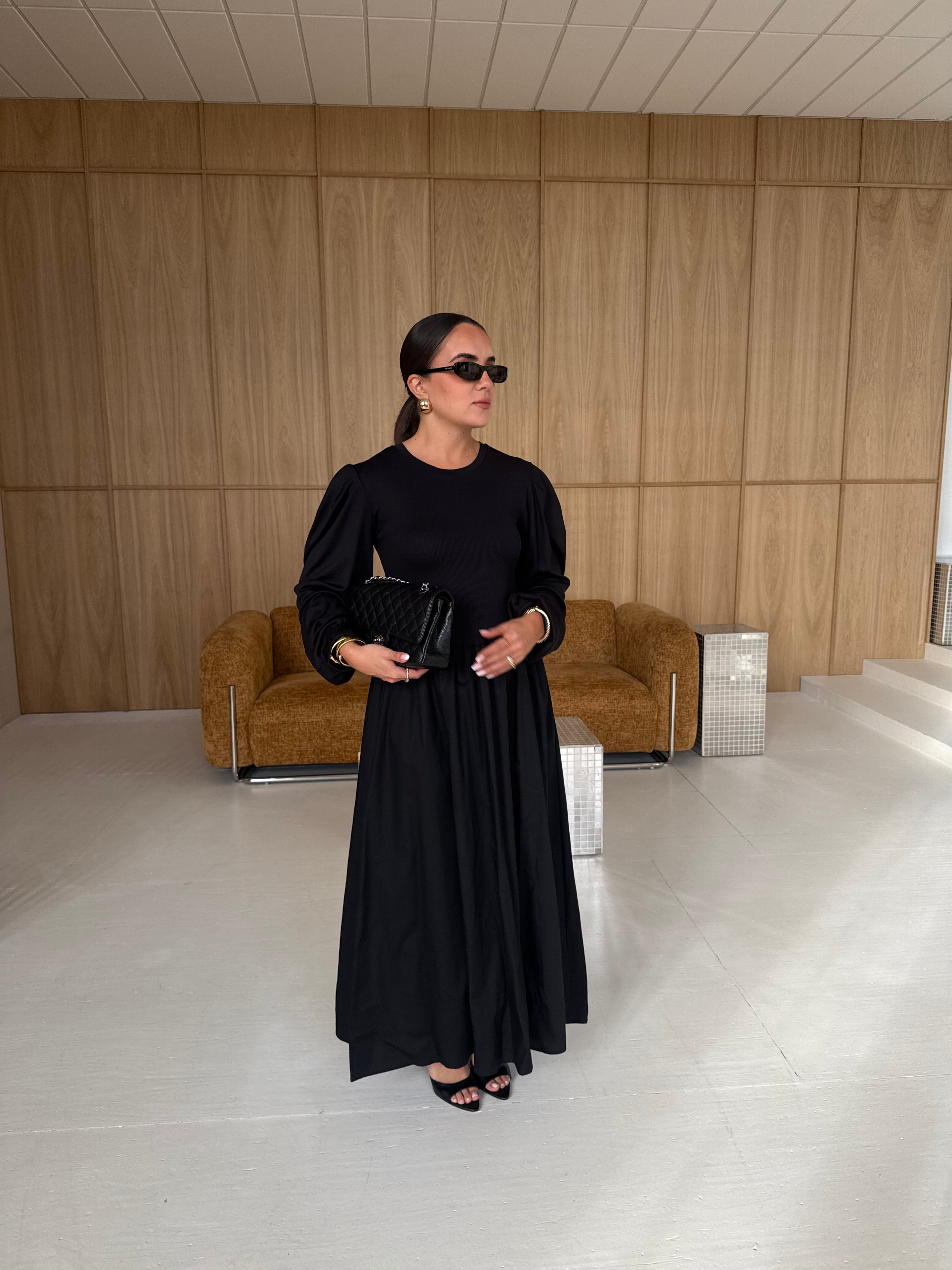 Robe bi matière noire (26CY610)