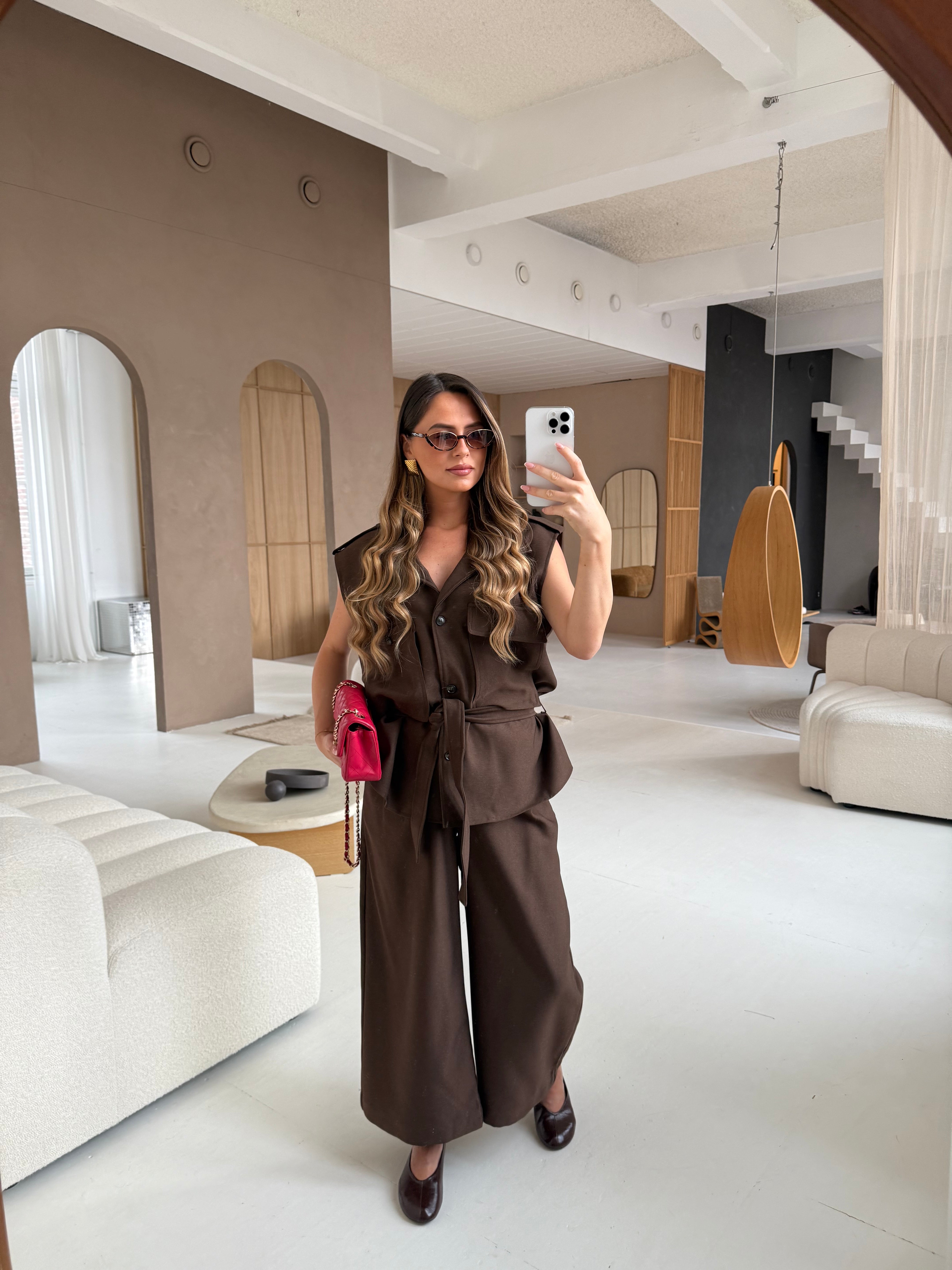 Veste sans manche MATHILDE marron (W25252)