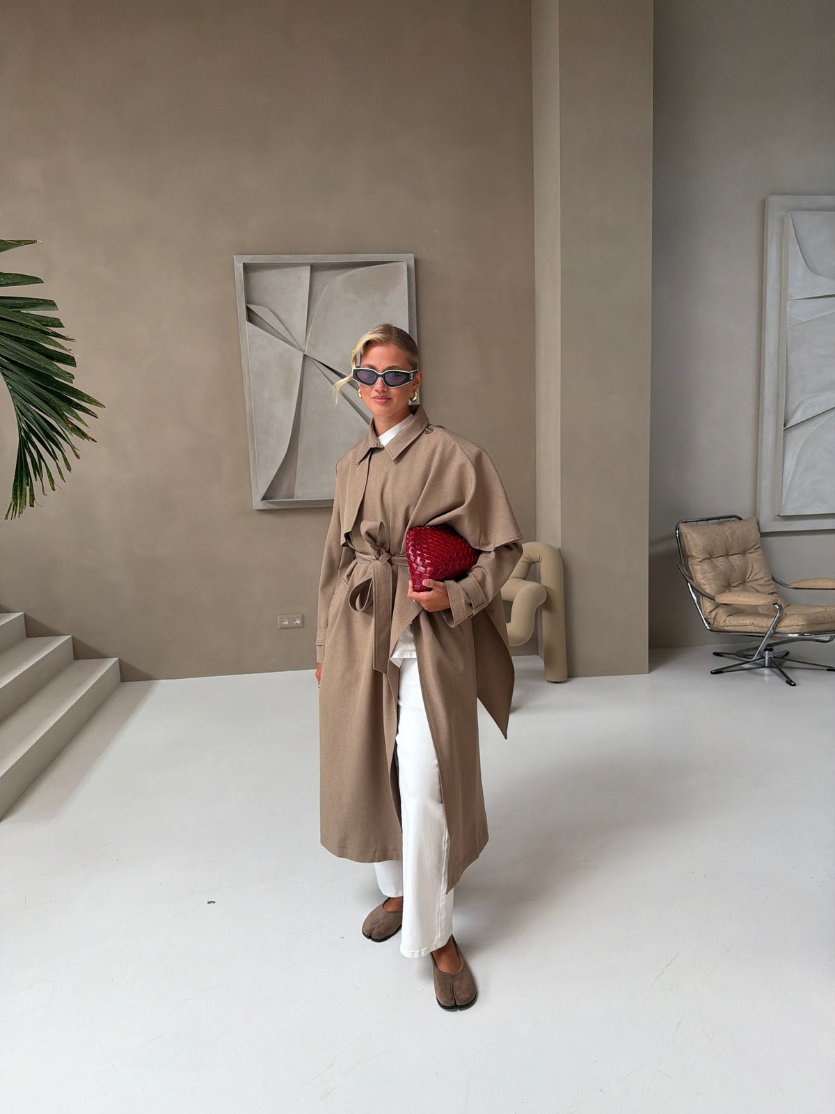 Trench CAPE long beige WV053