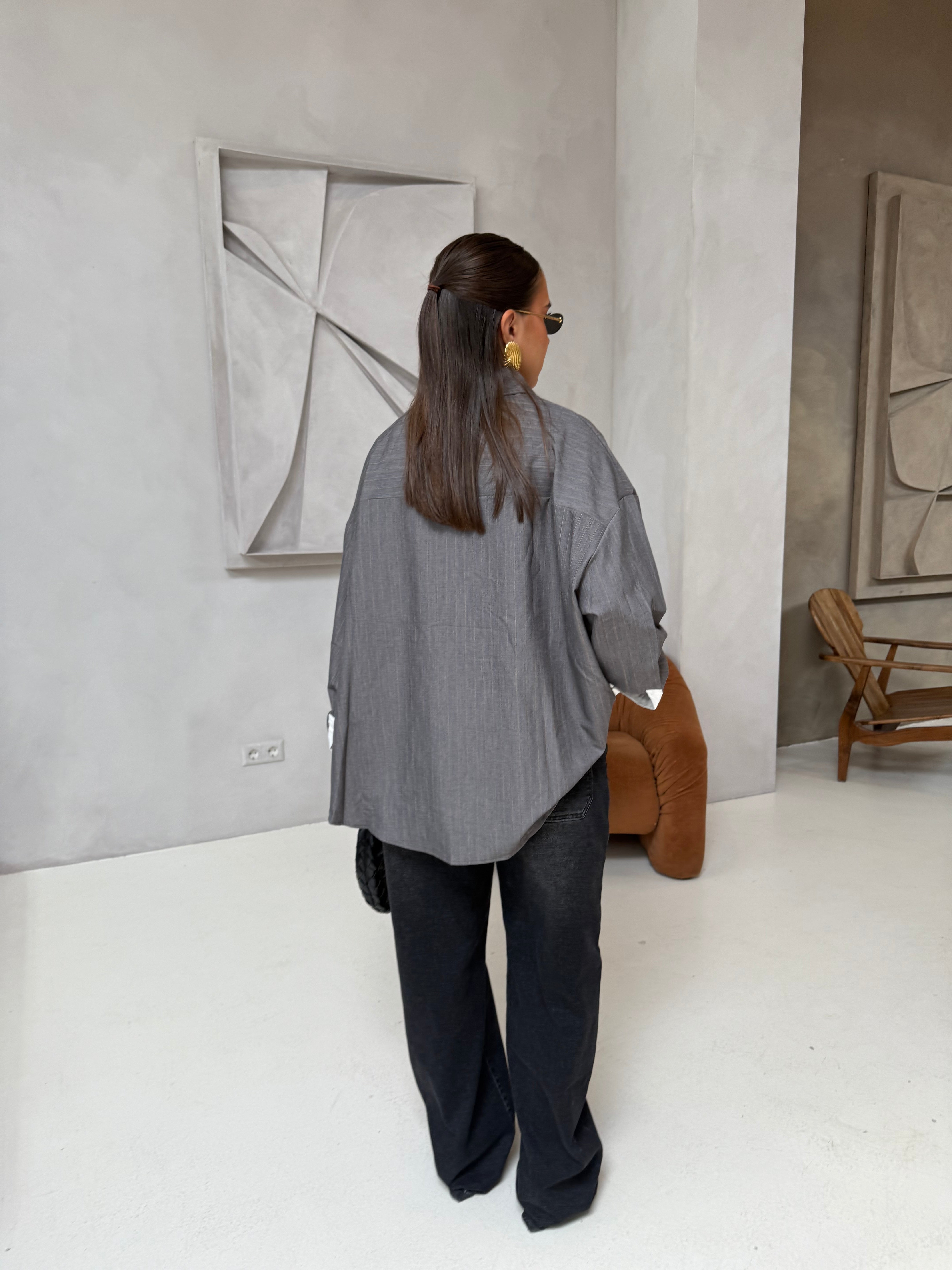 Chemise JULIE grise à rayures