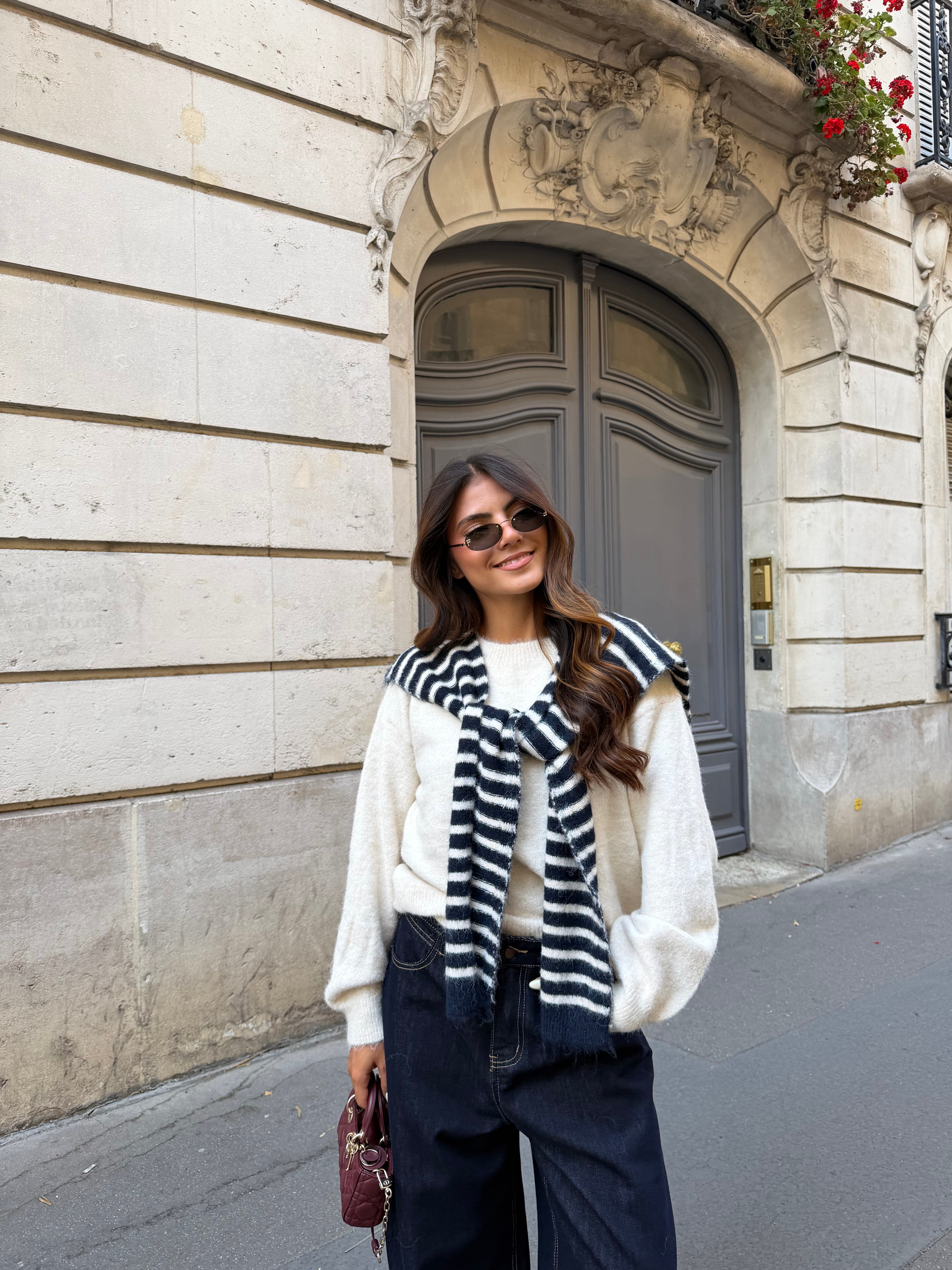 Pull écharpe BILLY blanc (5598)
