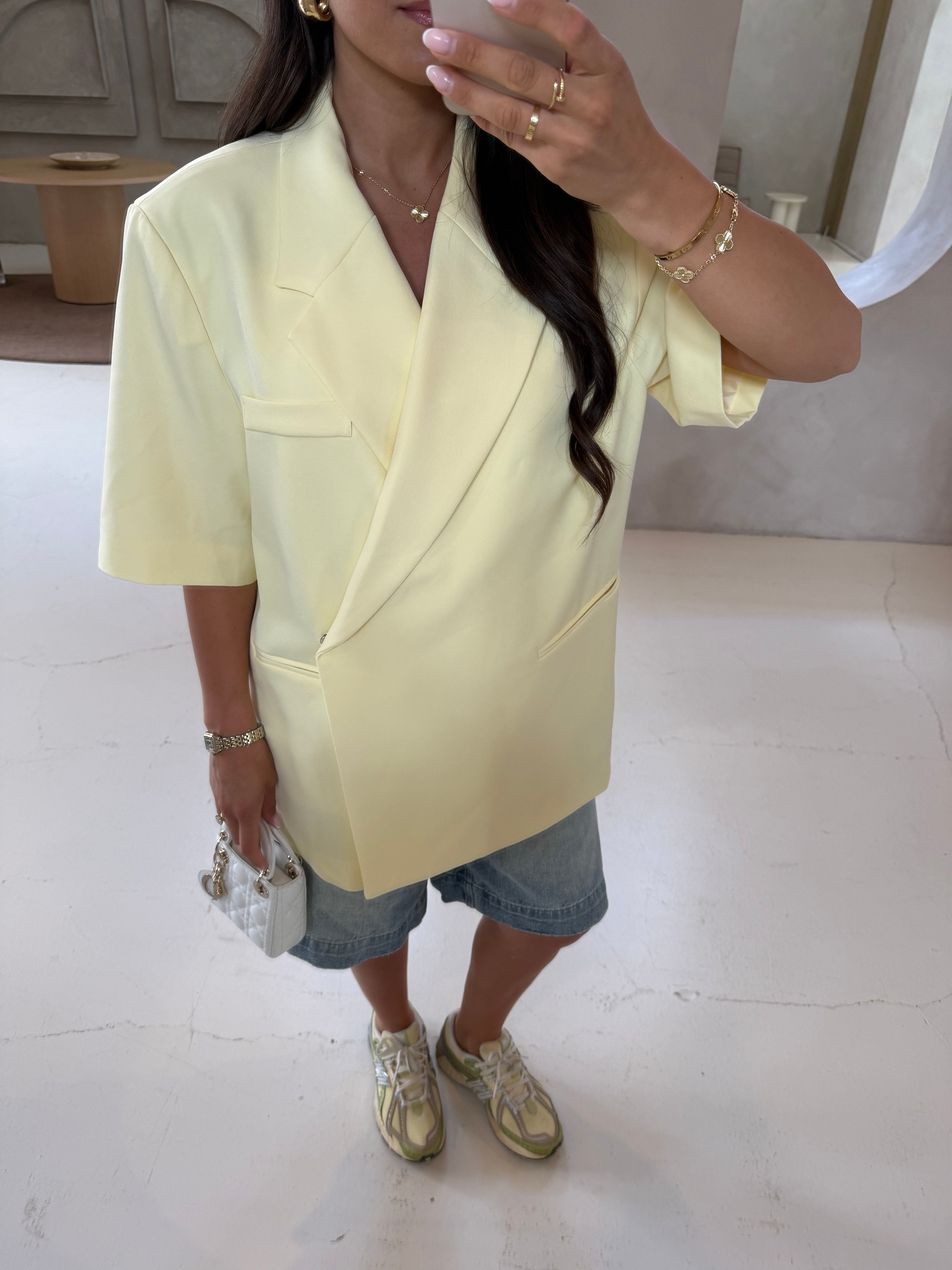 Blazer manche courte PARISIENNE jaune (W25222)