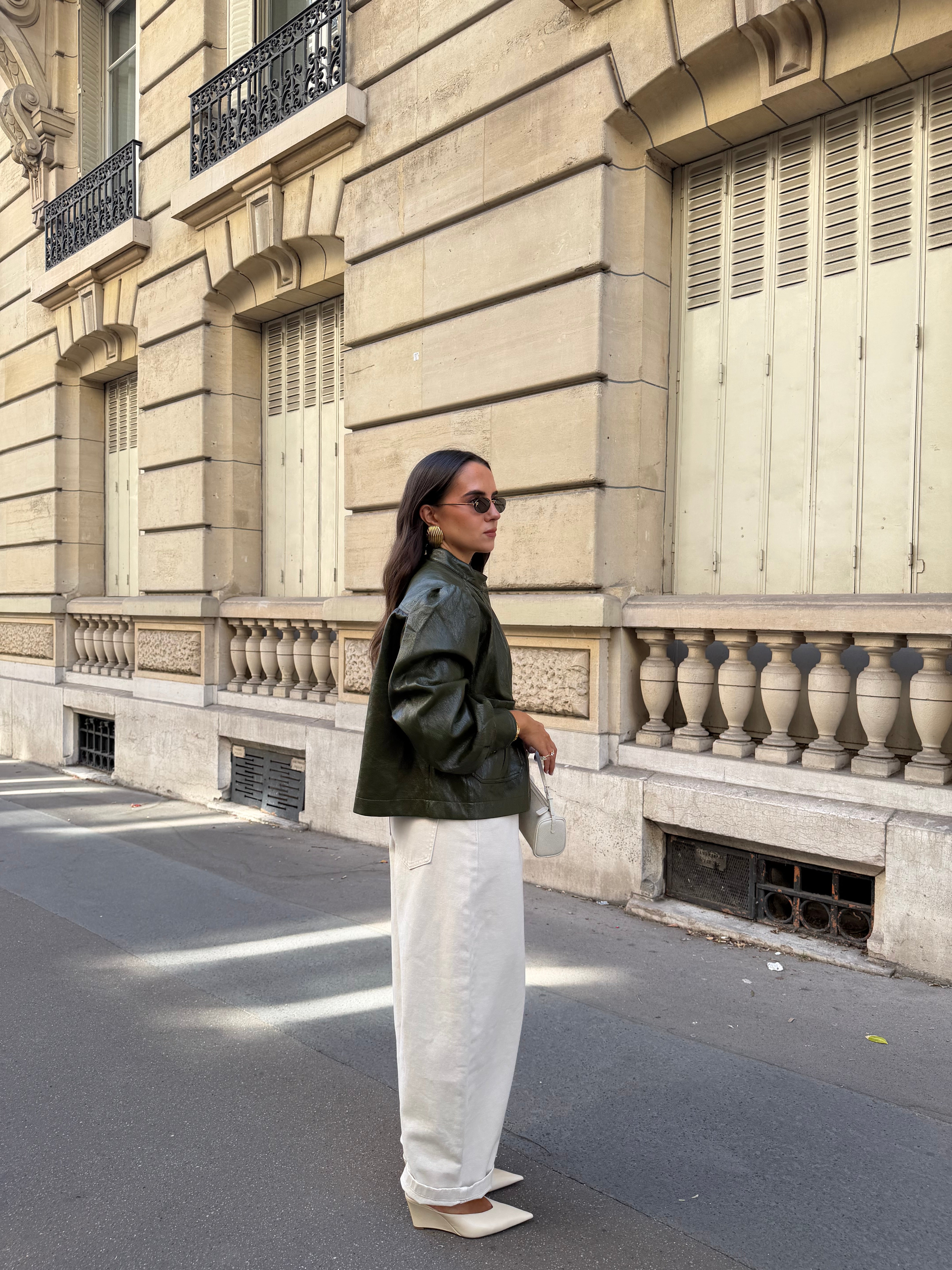 Veste similicuir ISA verte (RD9232)