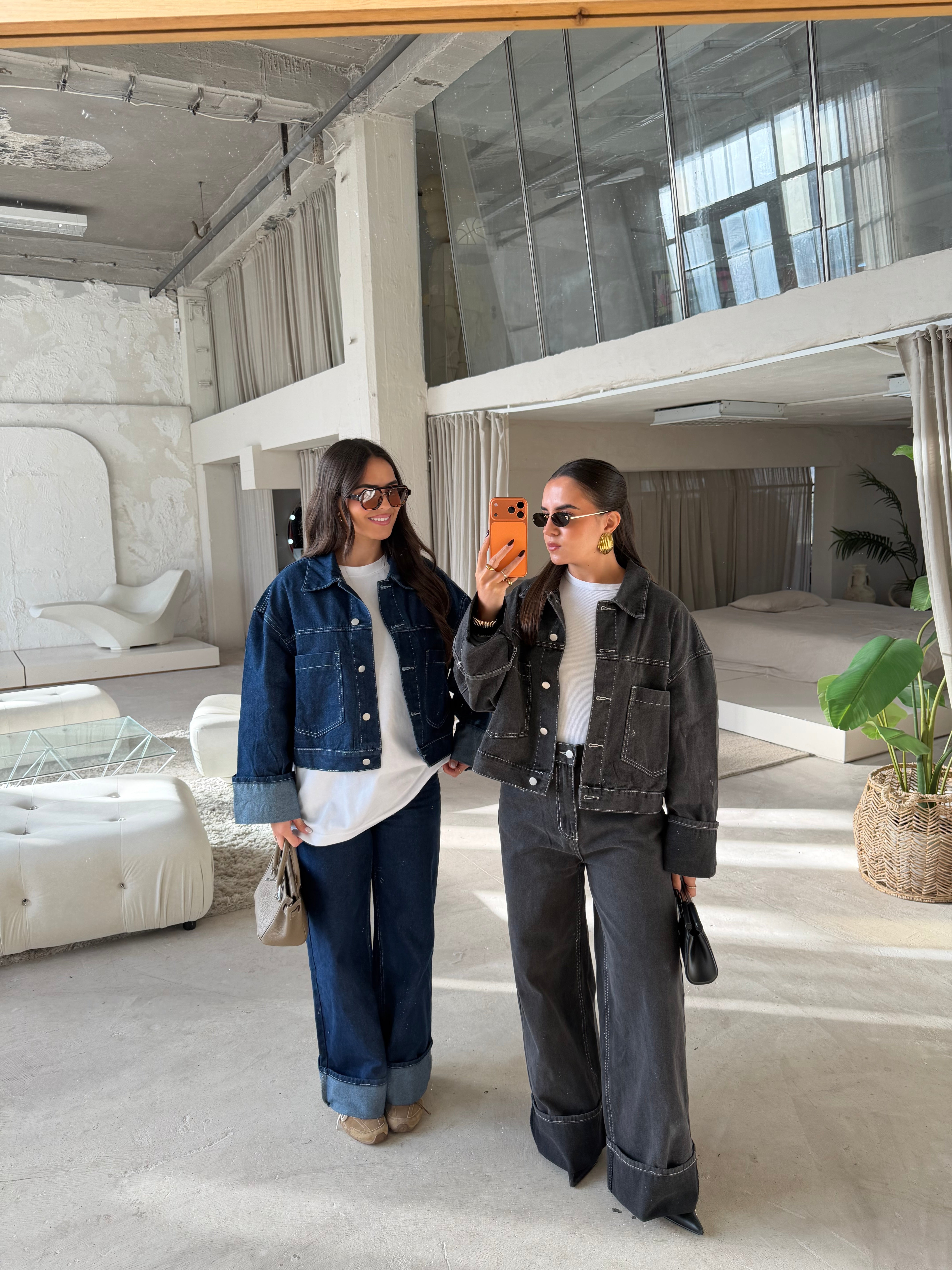 Ensemble jean LOOK gris (9885)