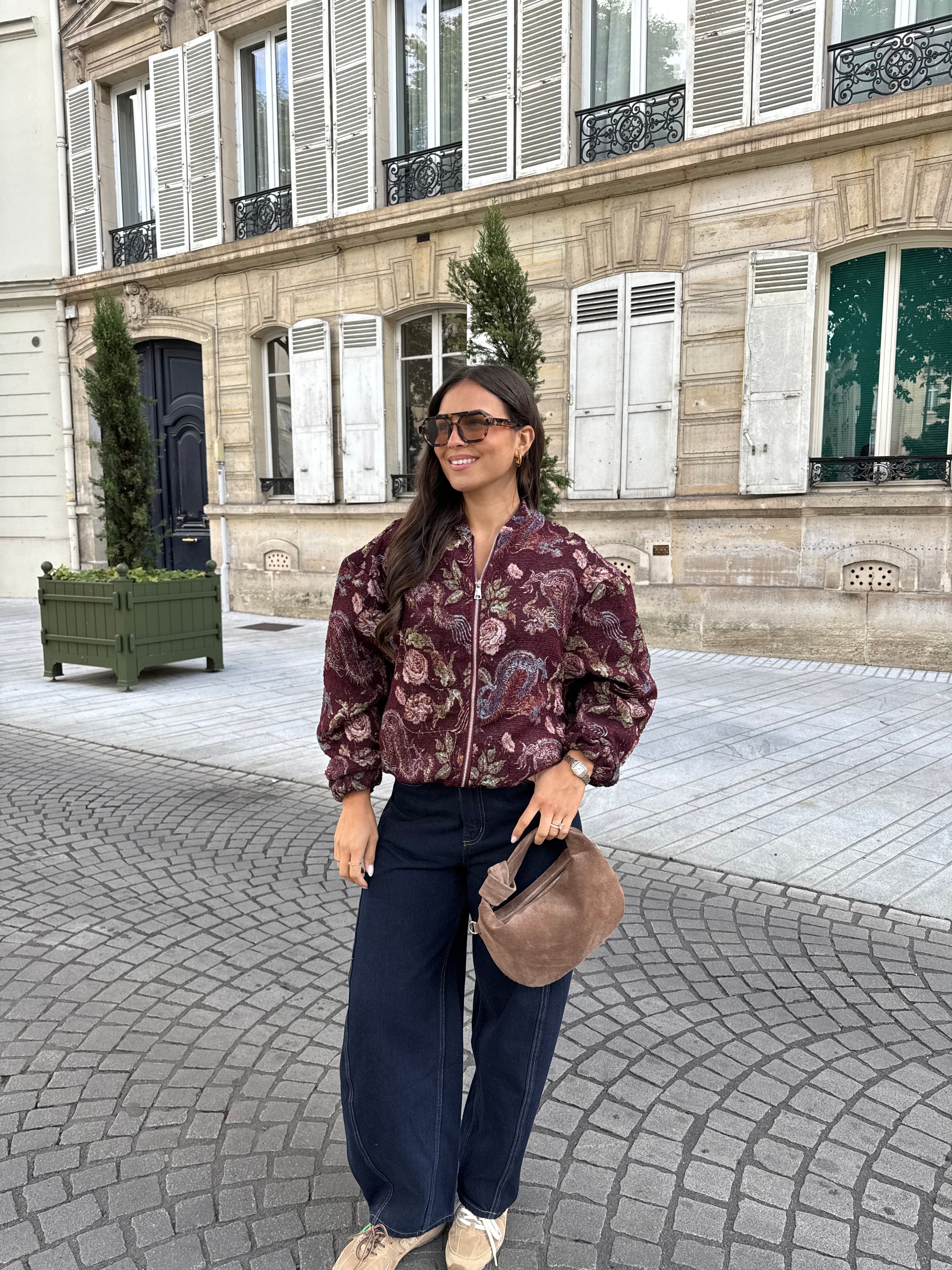 Veste GUAL bordeaux 3 à motif (5210)