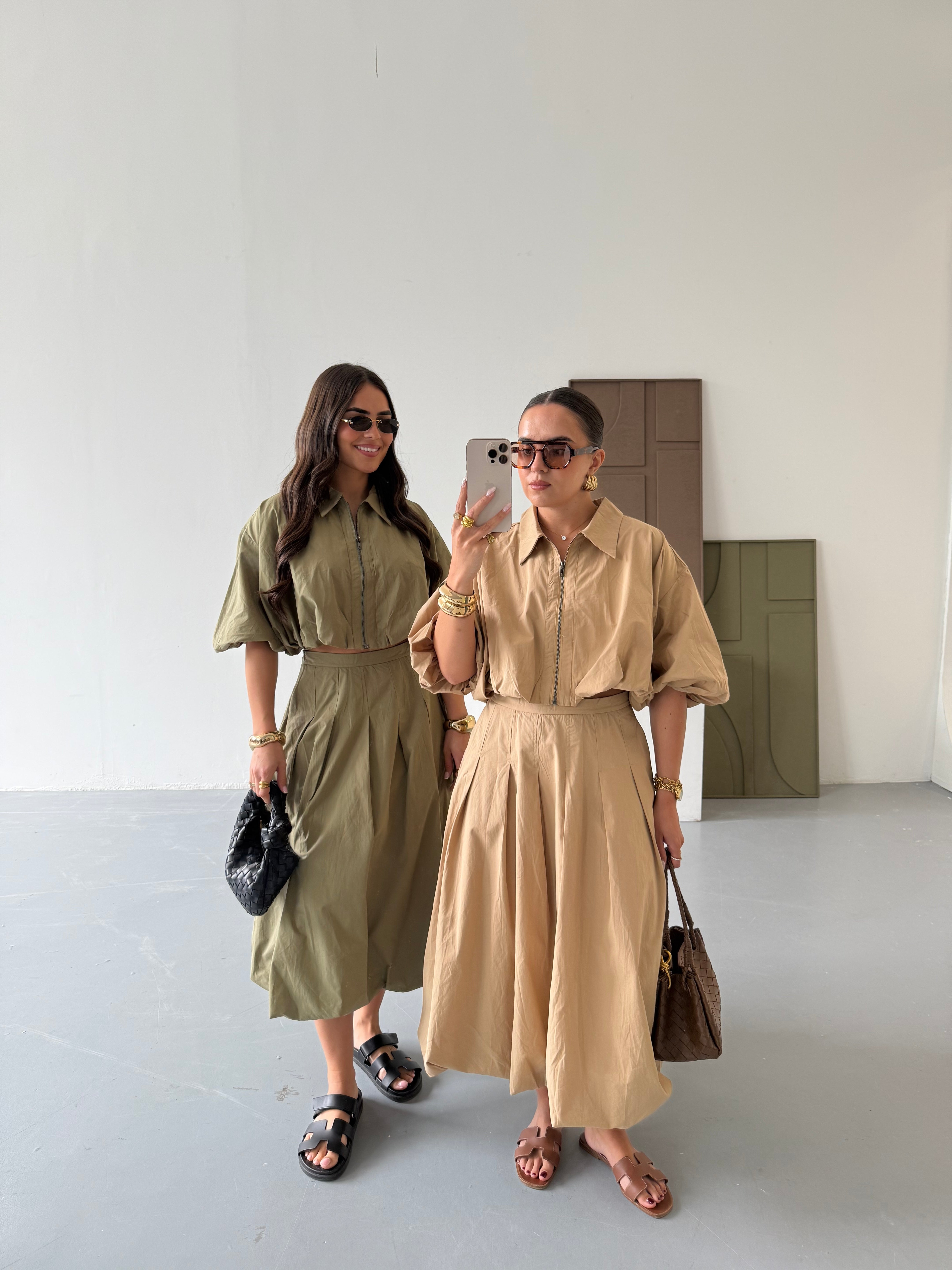 Ensemble jupe SARA kaki (4821)