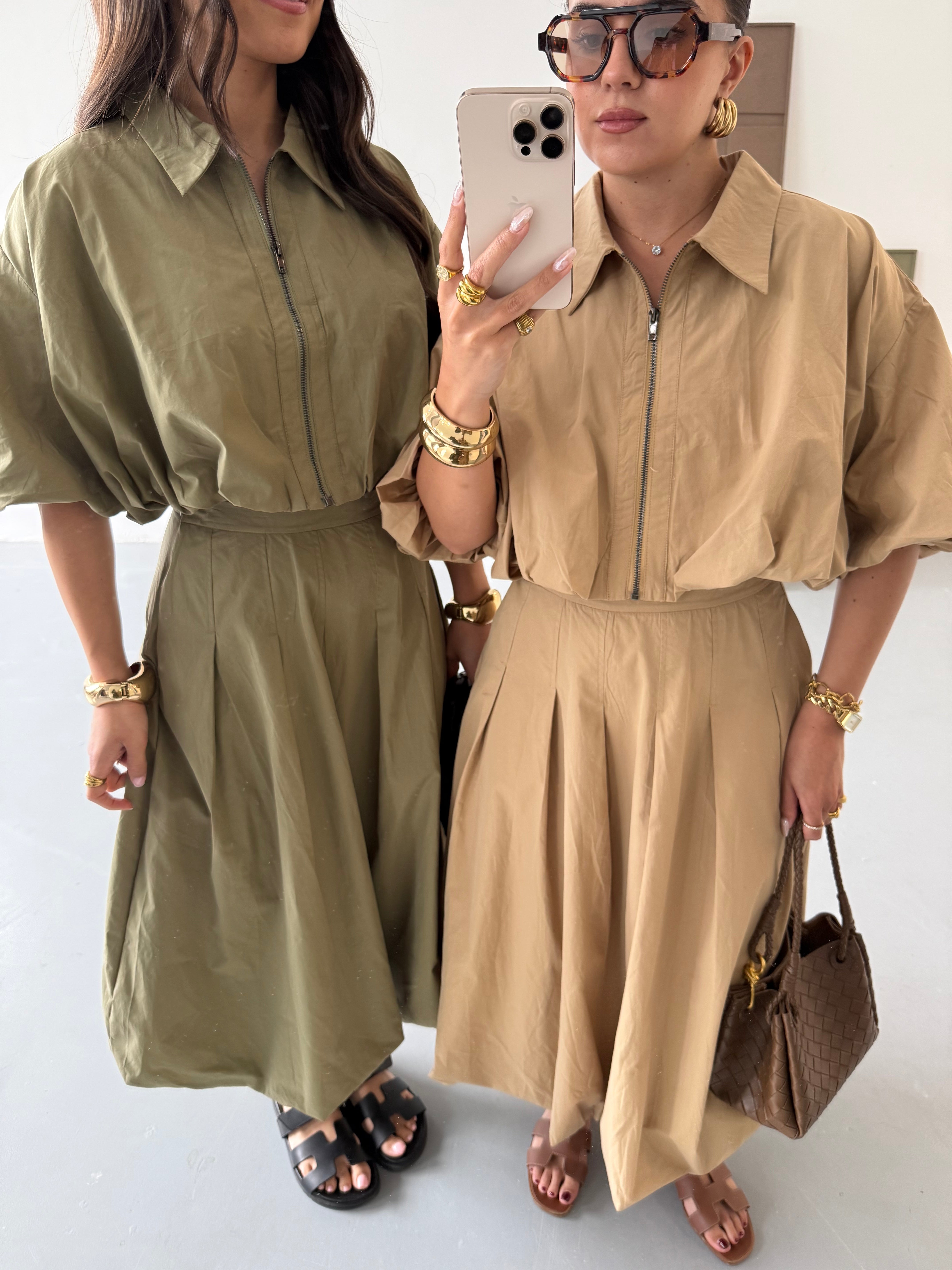 Ensemble jupe SARA kaki (4821)