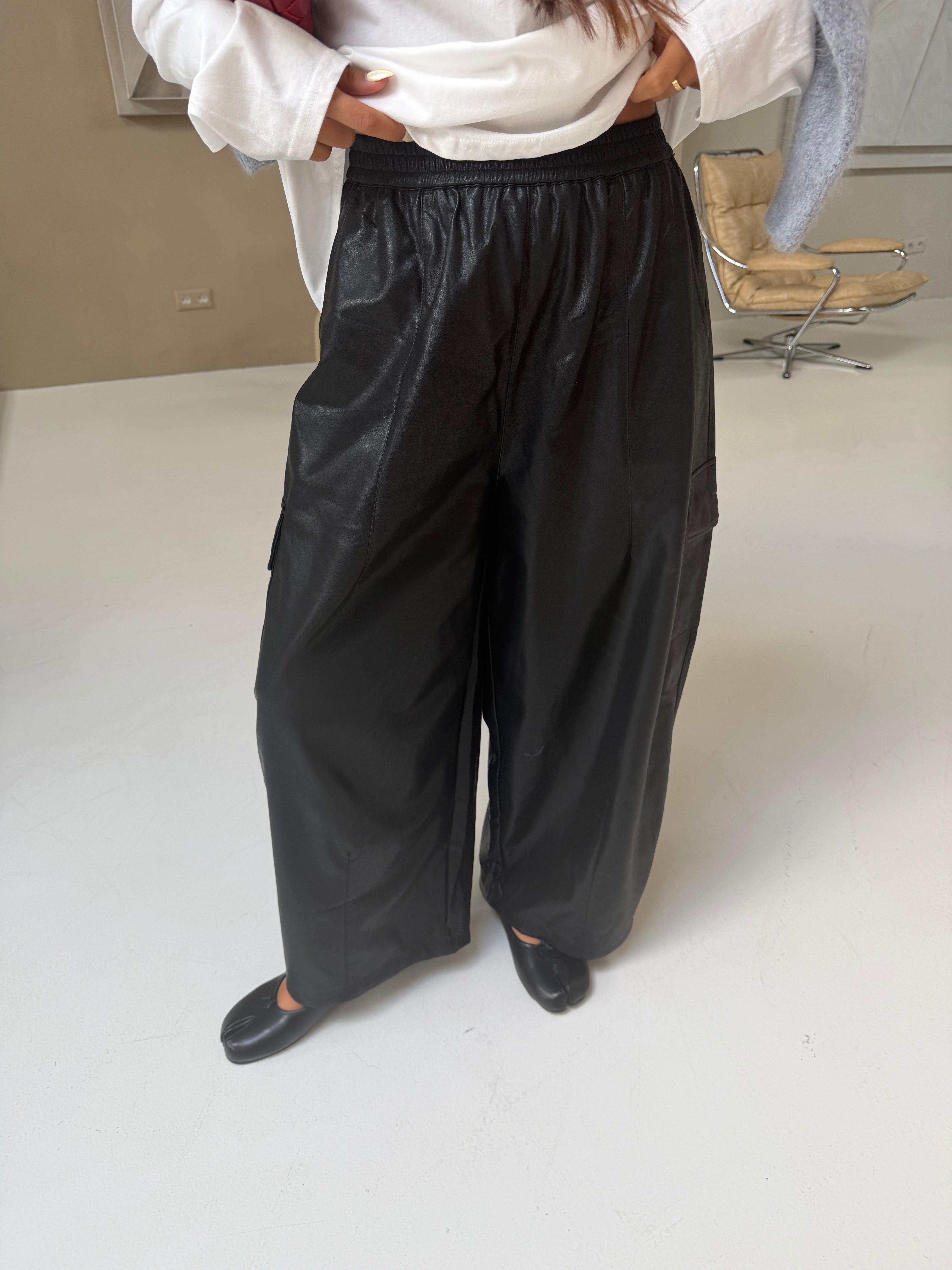 Pantalon ballon SIMILI noir (MA9775)