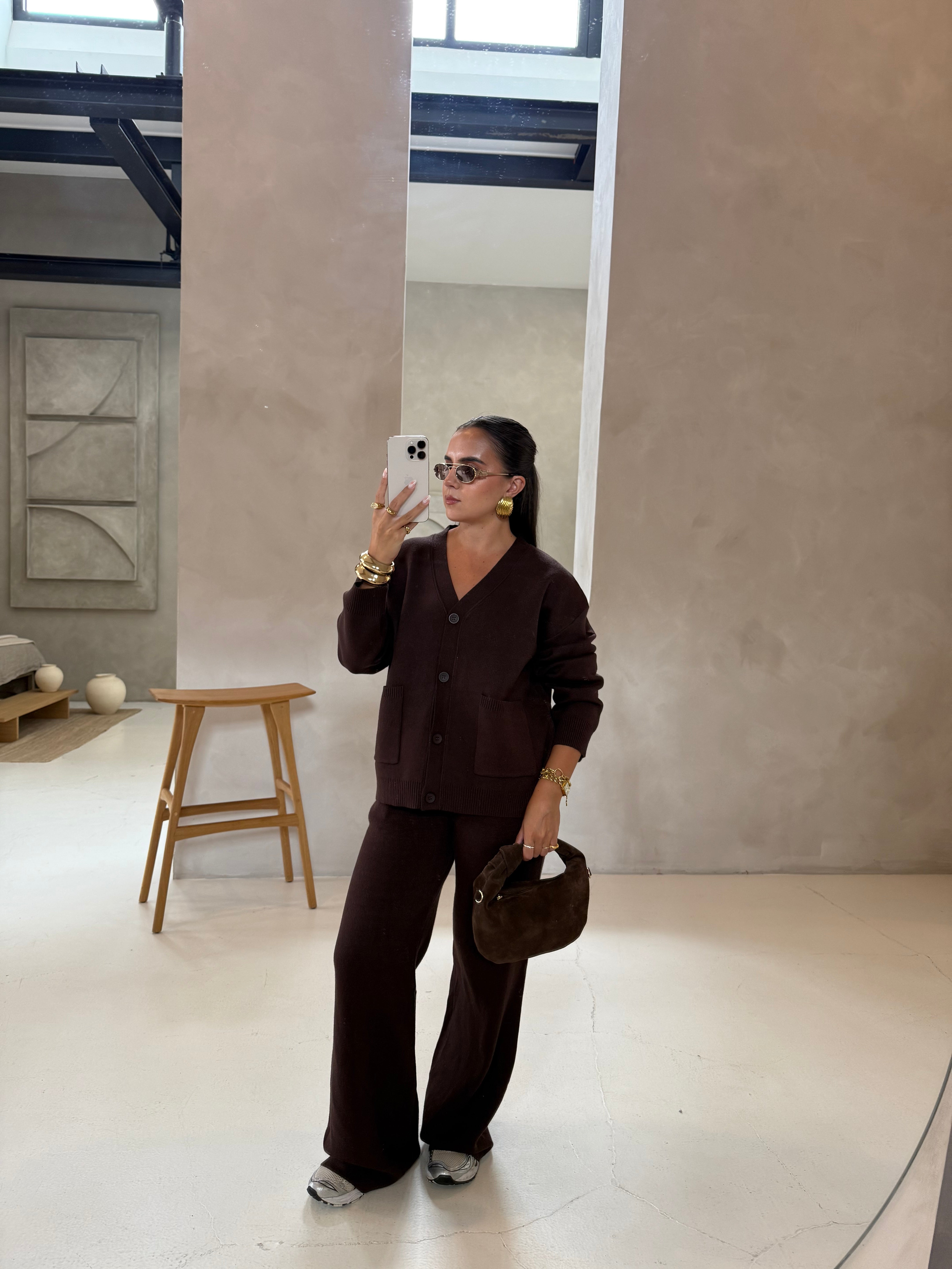 Pantalon ASSA fluide marron (CH-1628)