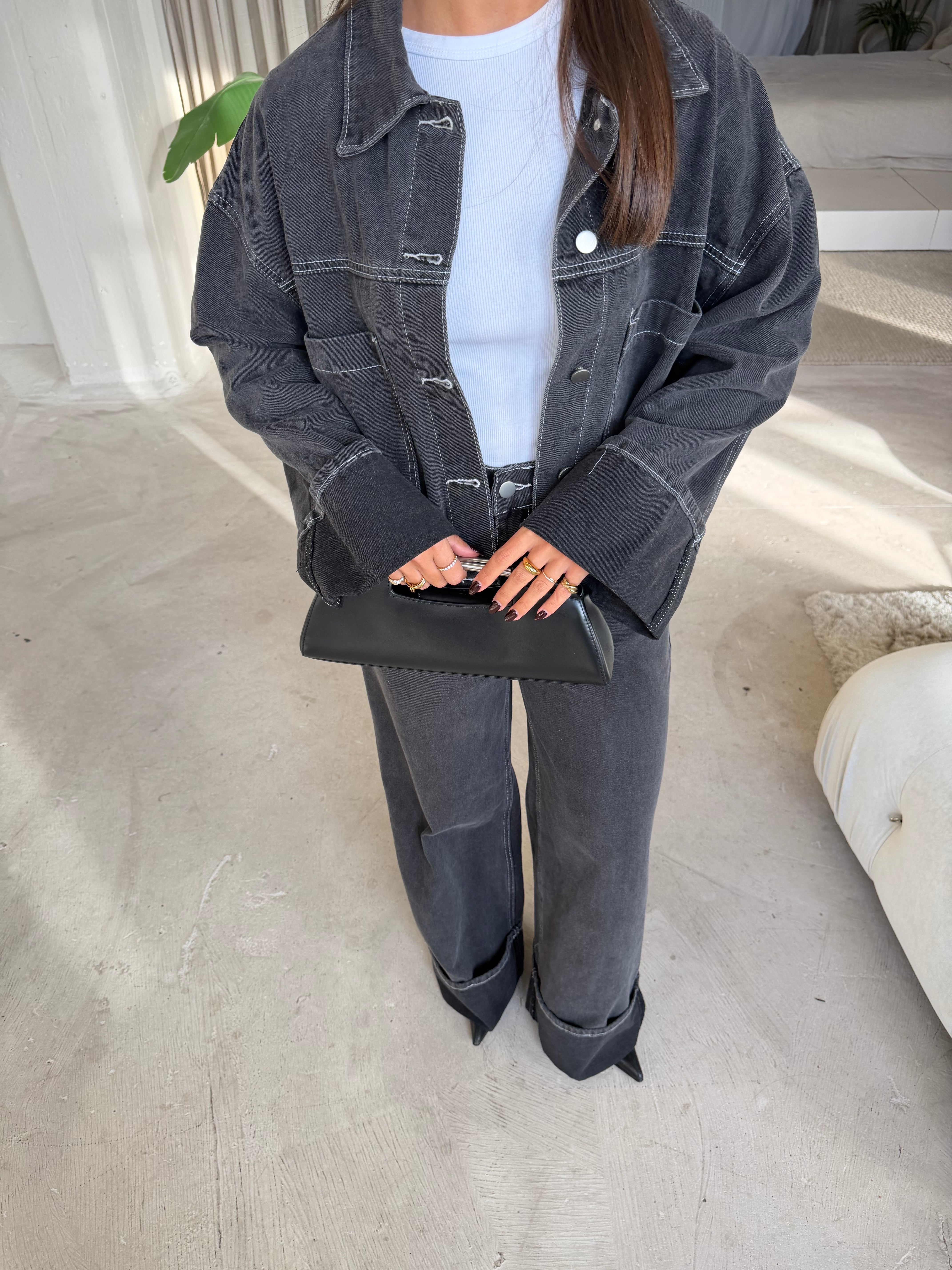 Ensemble jean LOOK gris (9885)