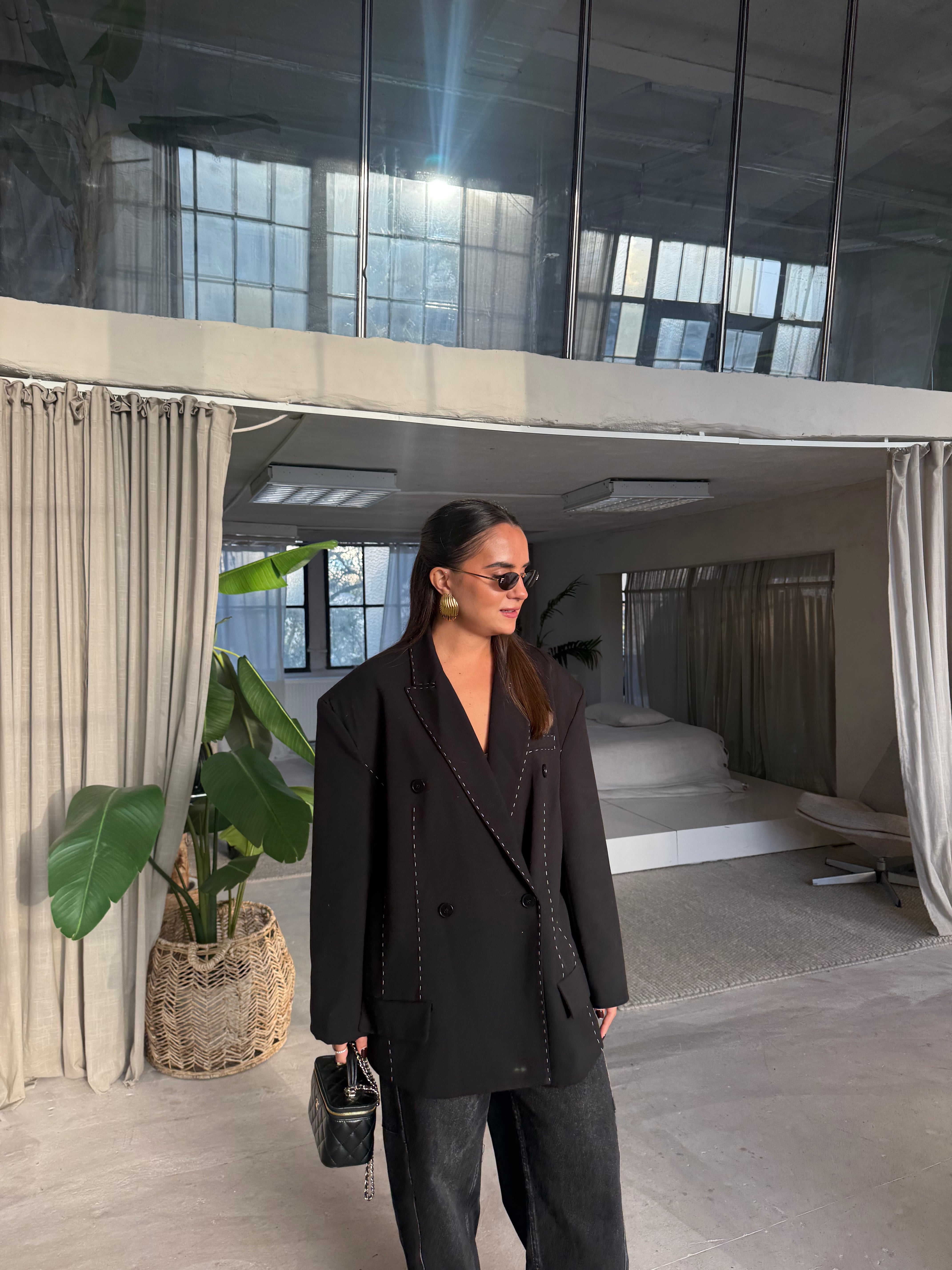 Blazer couture noir (V9903)