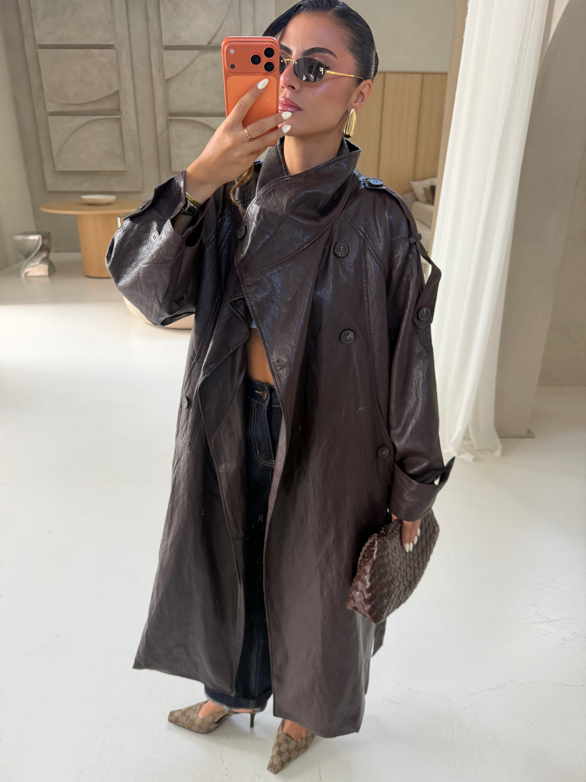 Trench simili bordeaux (JZM004)
