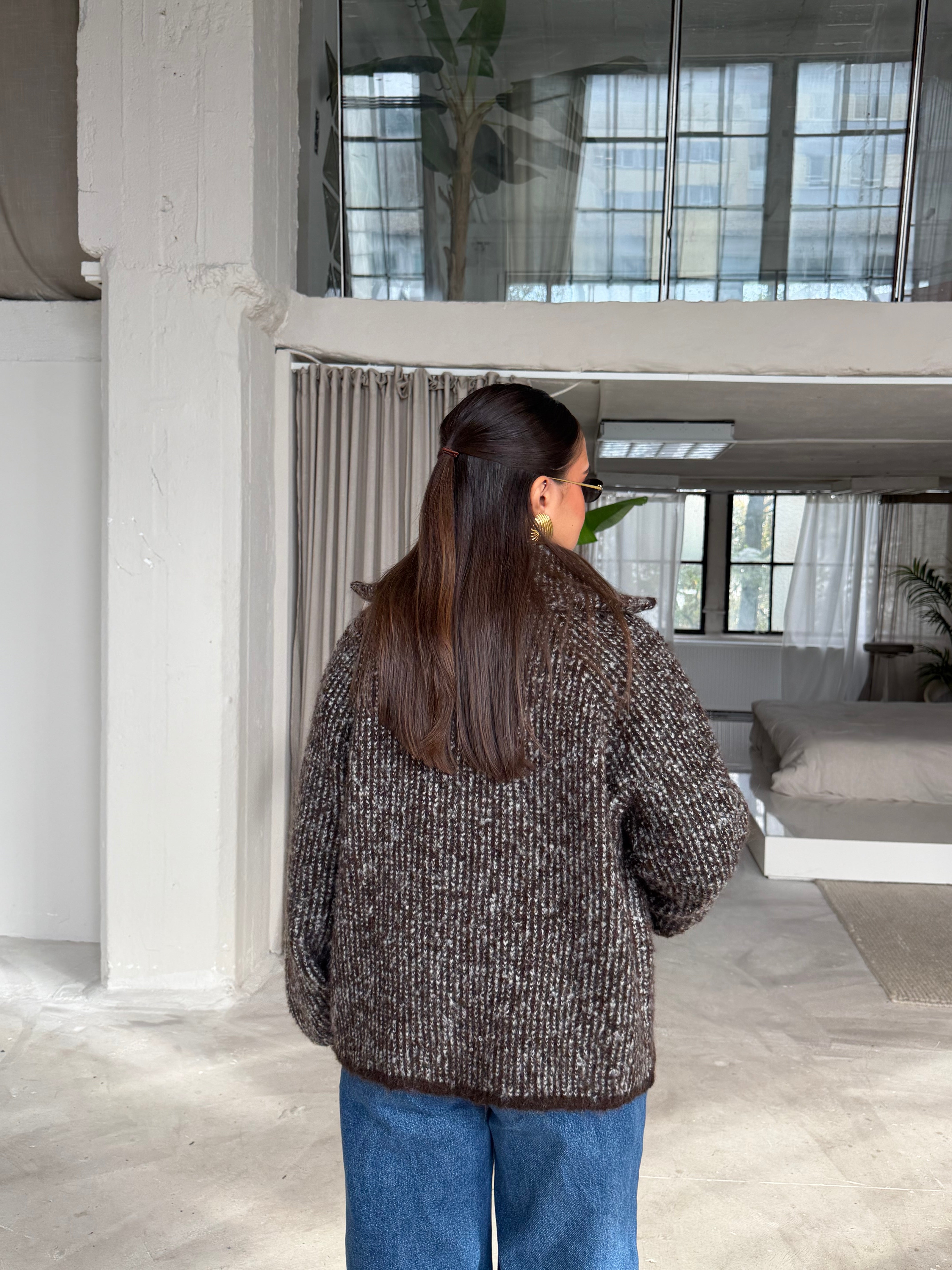 Gilet en ZAVA maille marron  (5052)