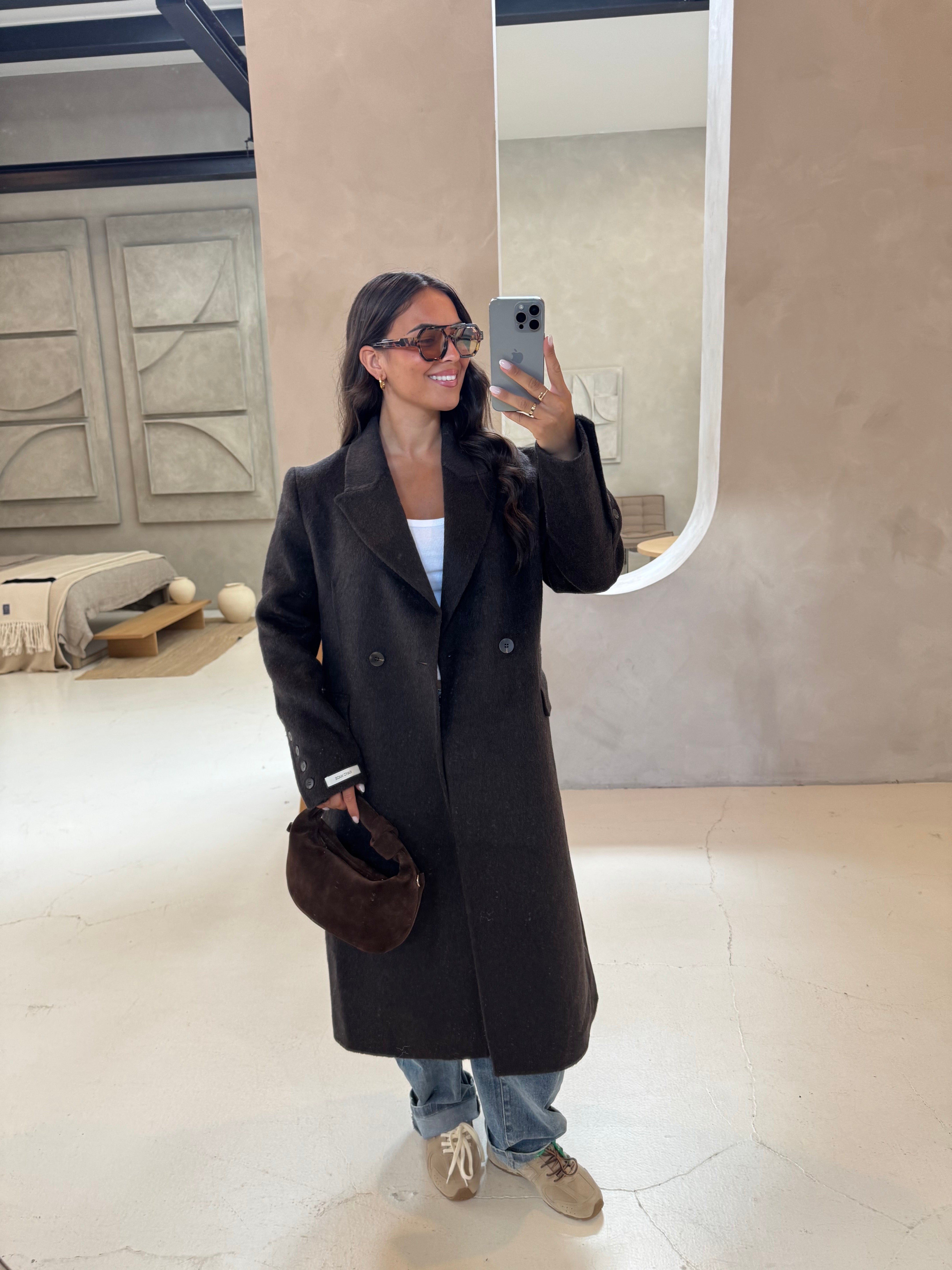 Manteau VIRAL long marron (25CY903)
