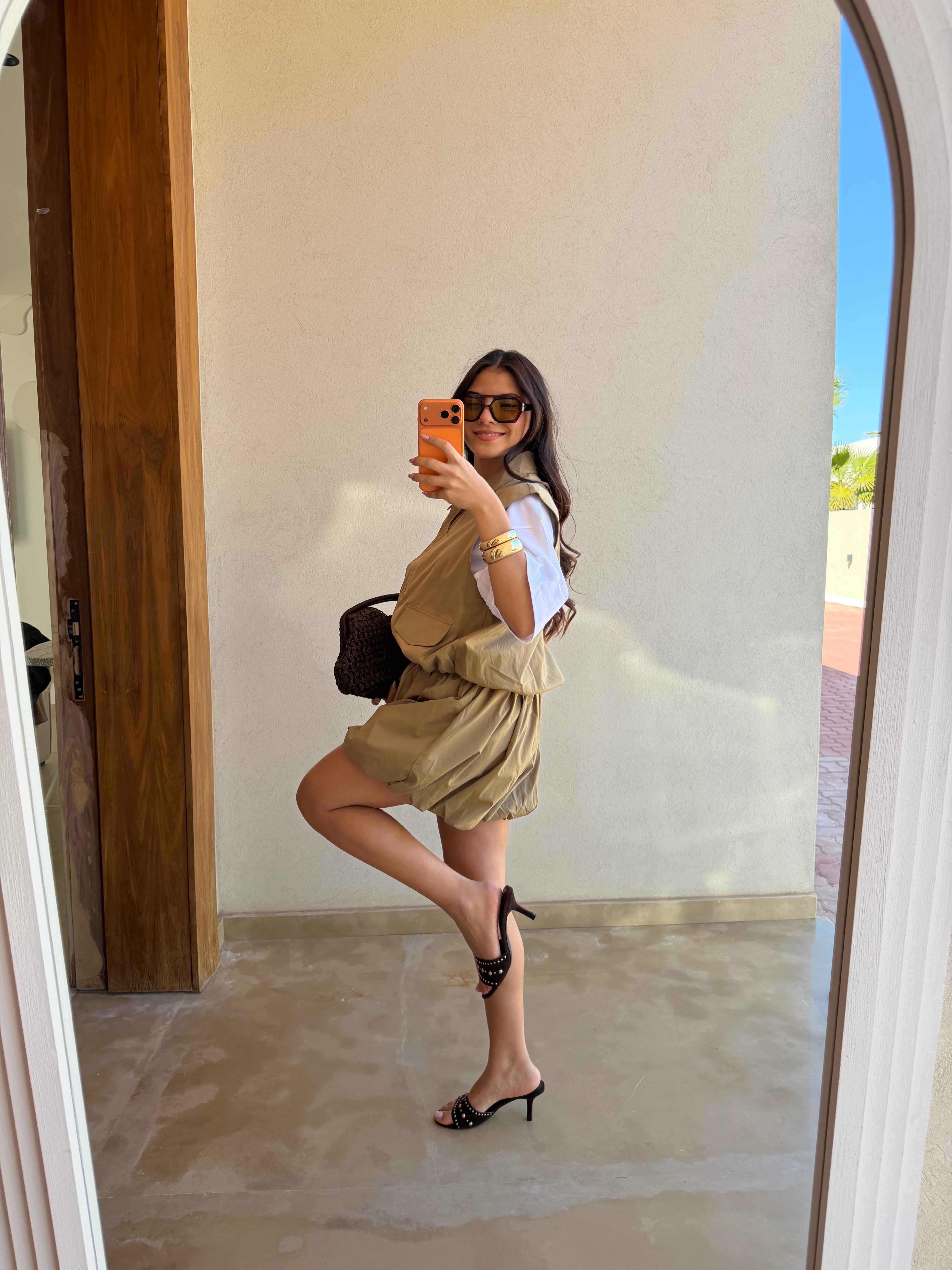 Ensemble short boule camel (SC350)