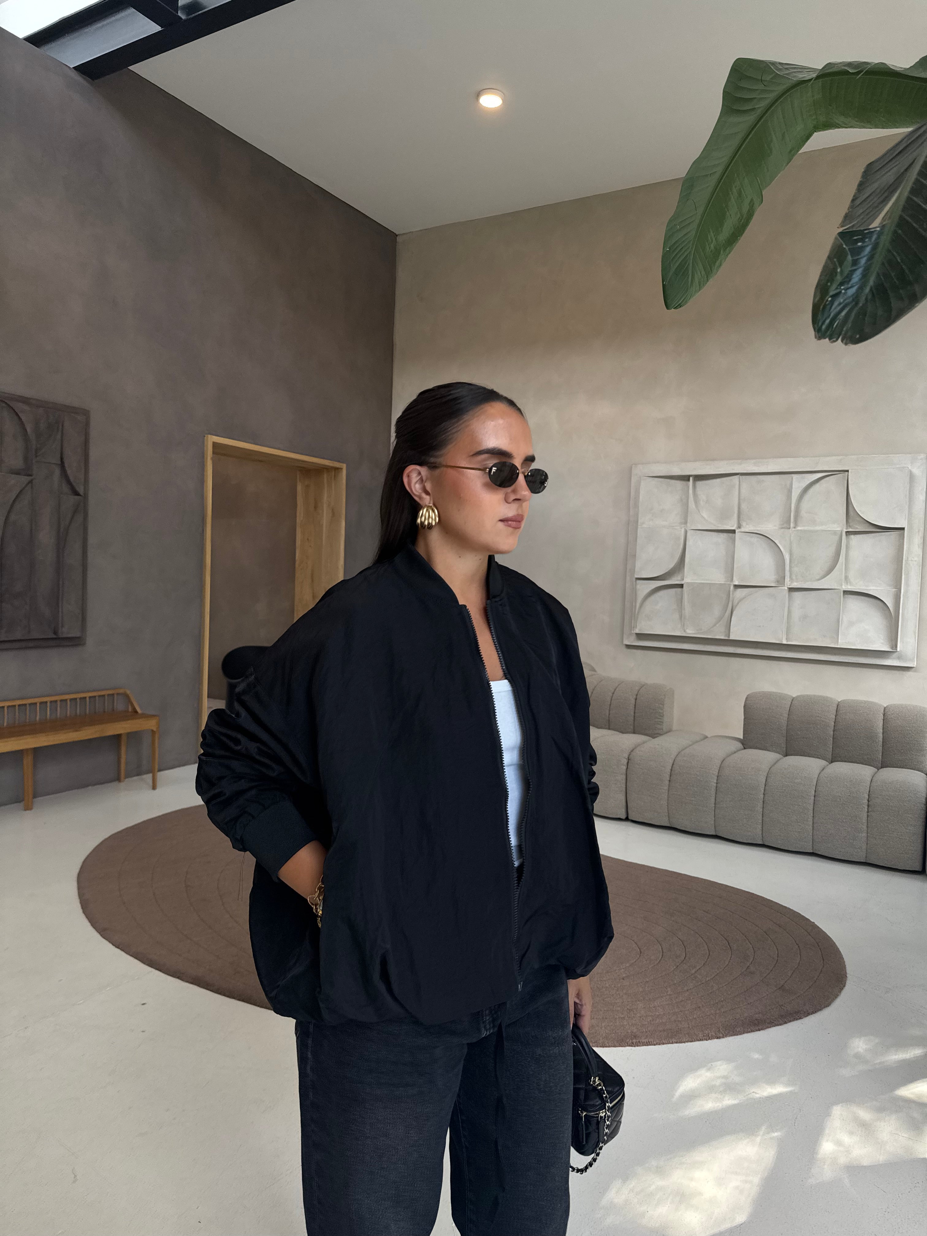 Veste ELYA bomber noire (jy5063)