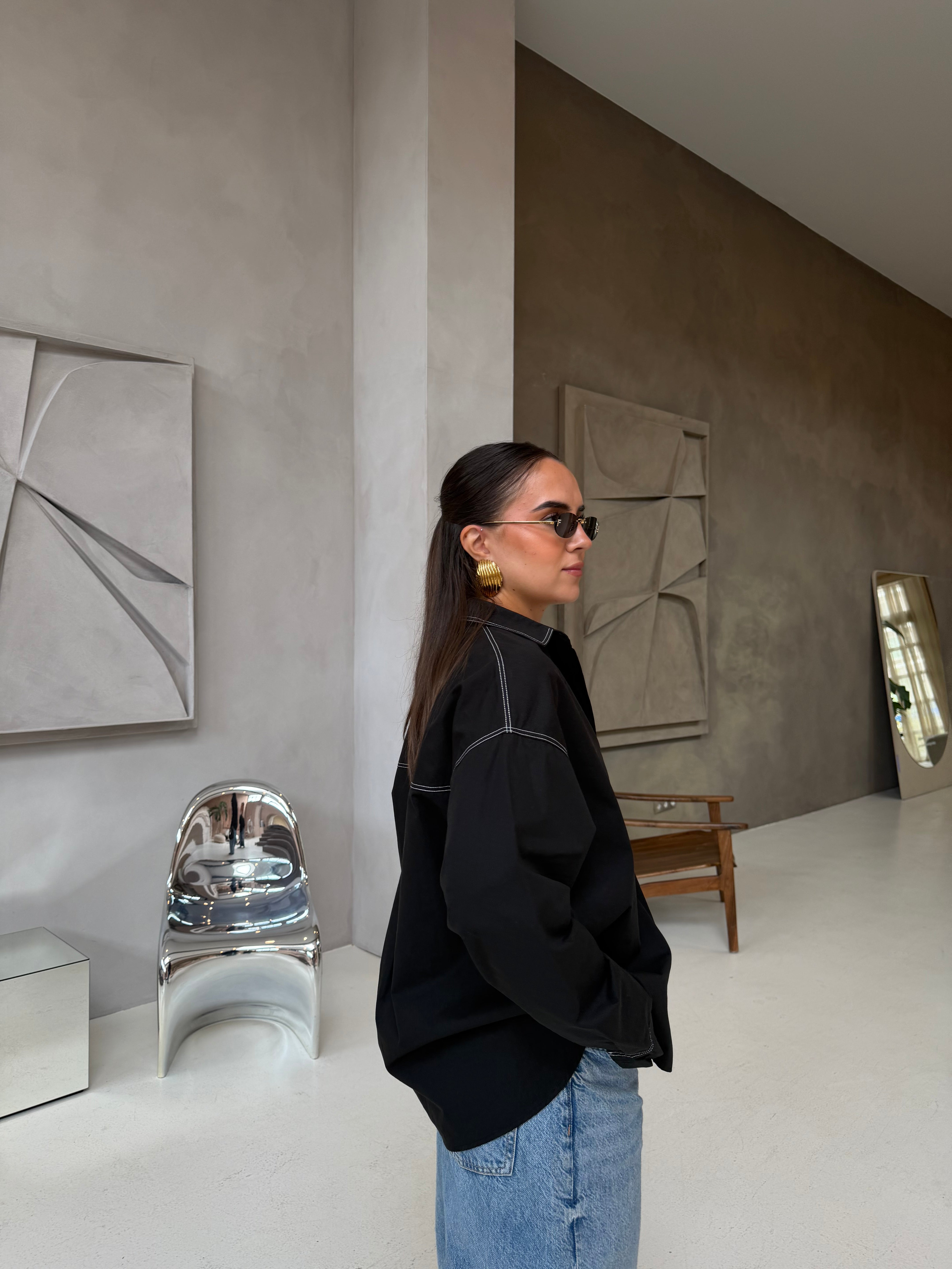 Chemise couture noire (25618)