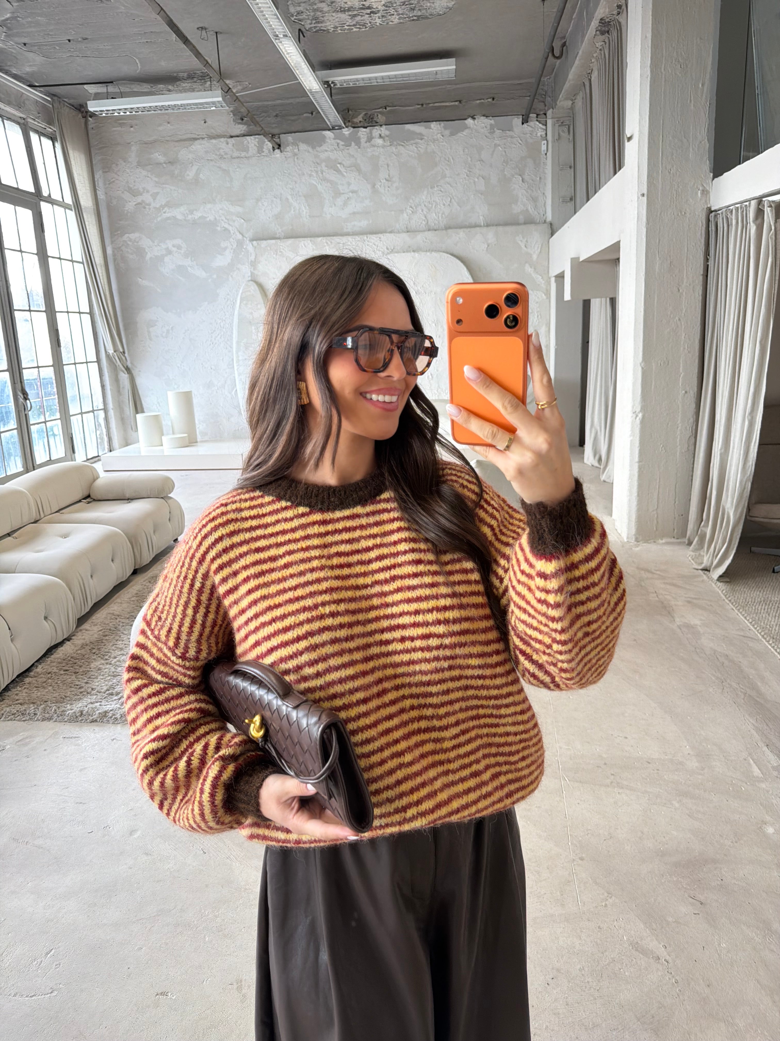 Pull VANIA orange marron