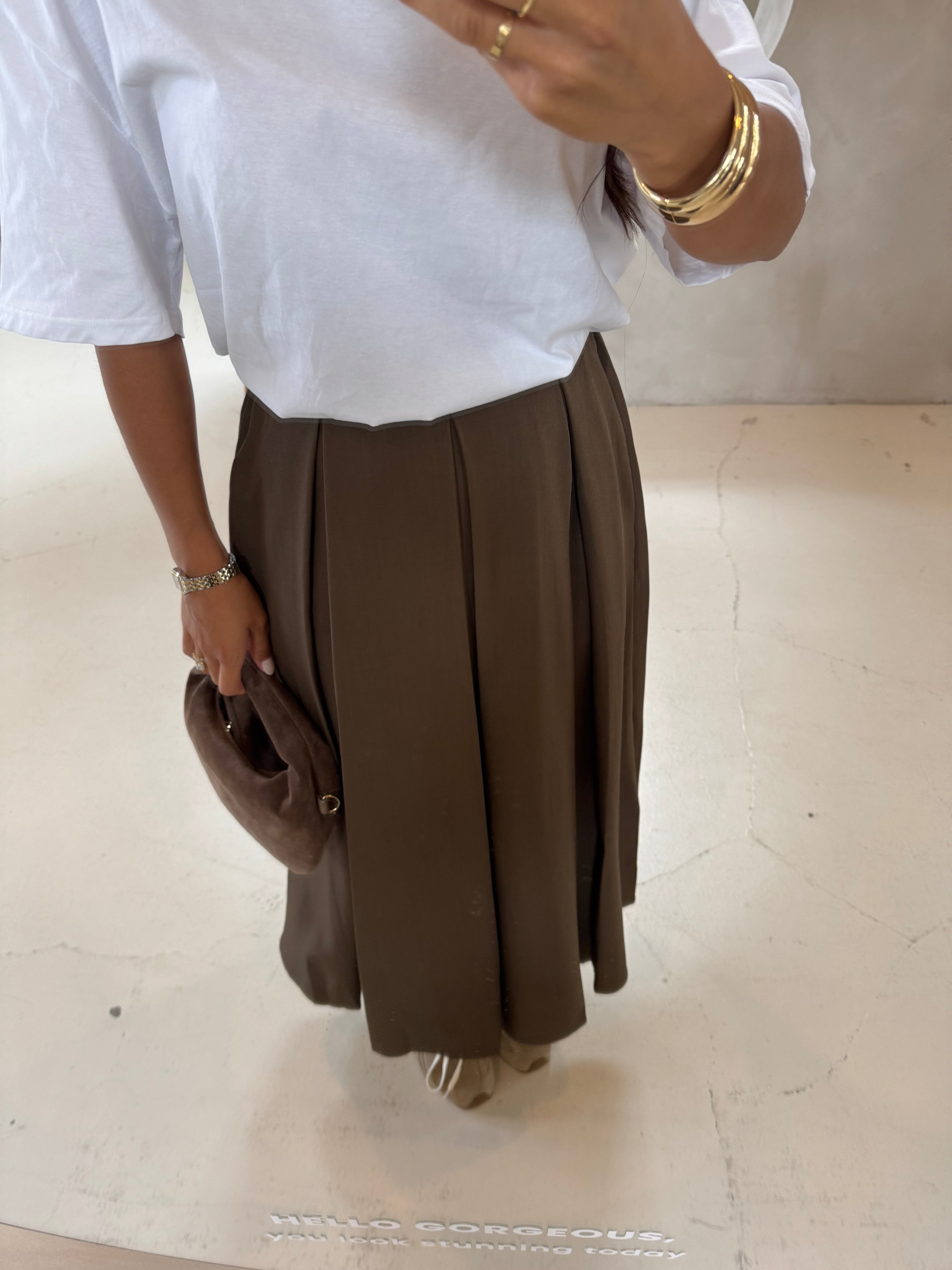 Jupe BELLA longue taupe (25cy911)
