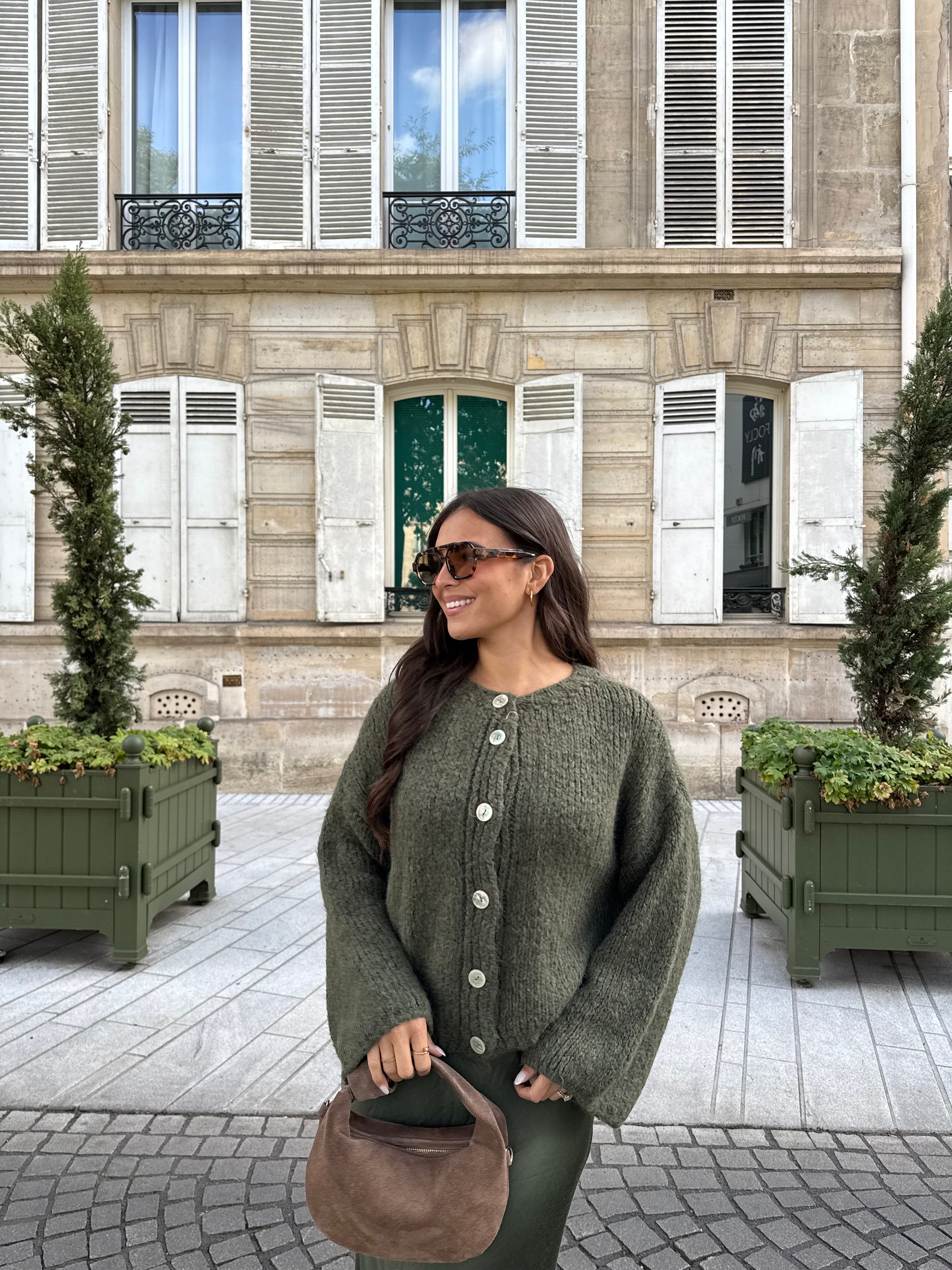 Pull gilet ALANA kaki
