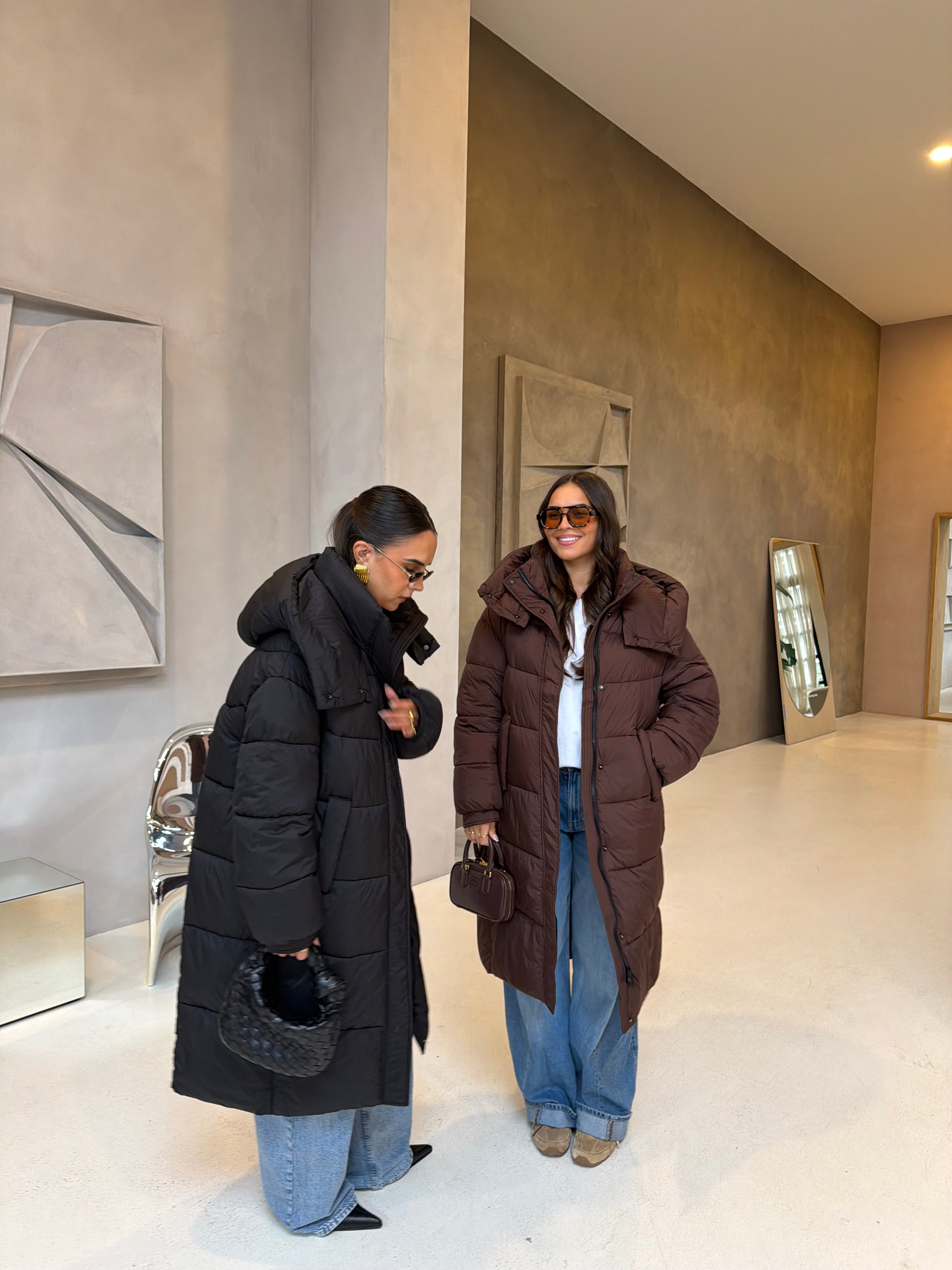 Doudoune longue noire kz(8780)