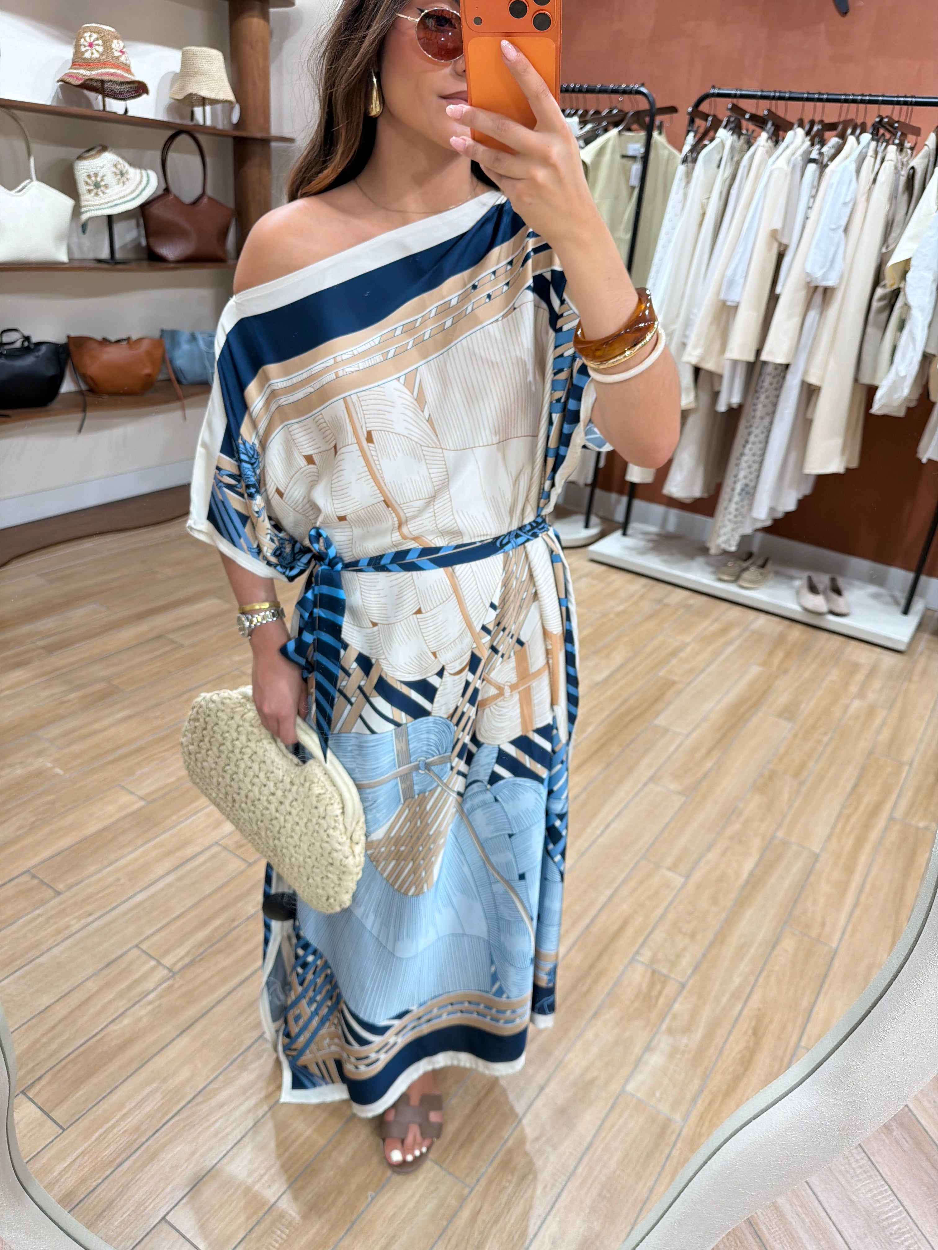 Robe Soie bleue marine