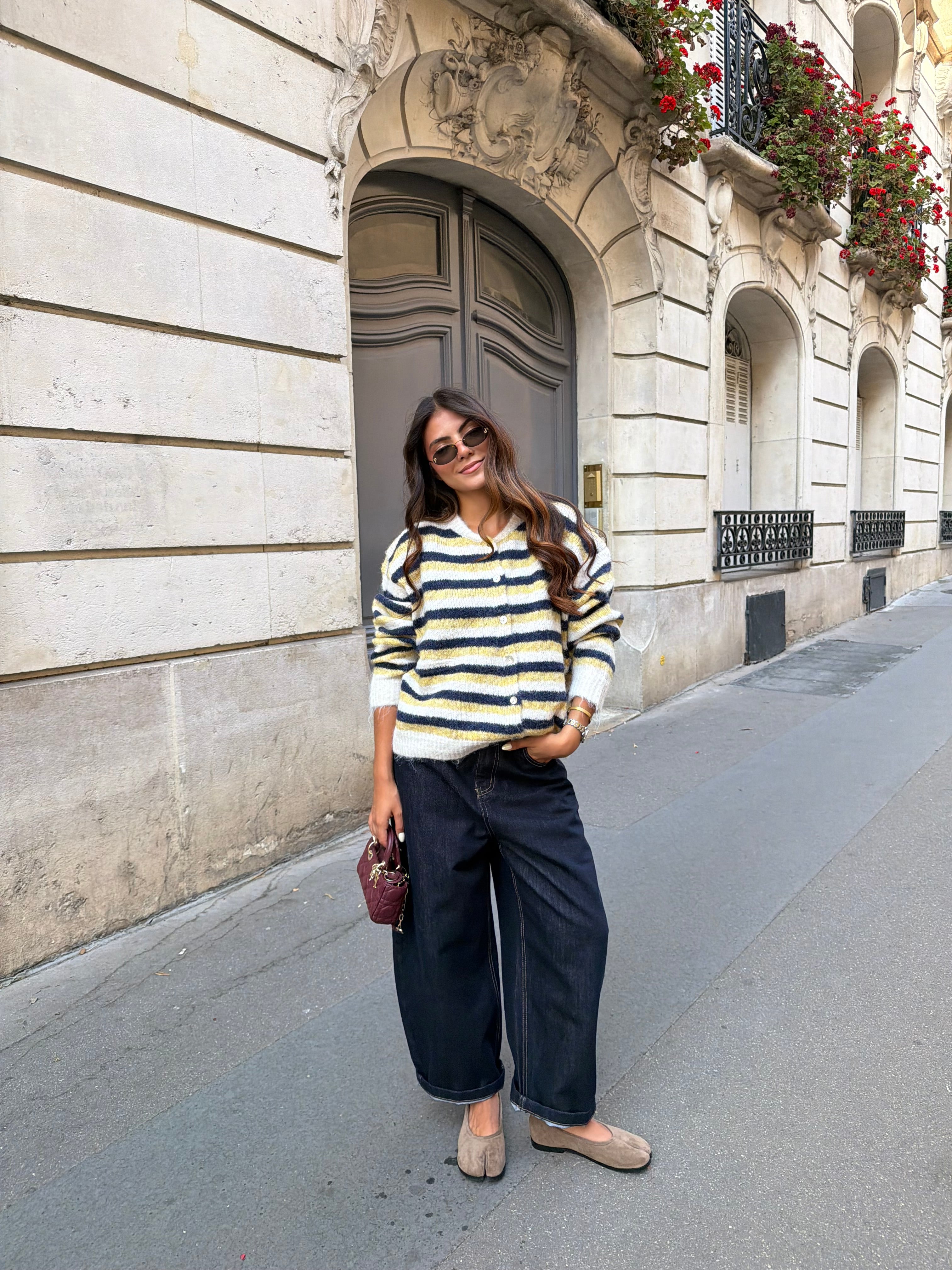 Gilet à rayures bleu jaune  (2691)