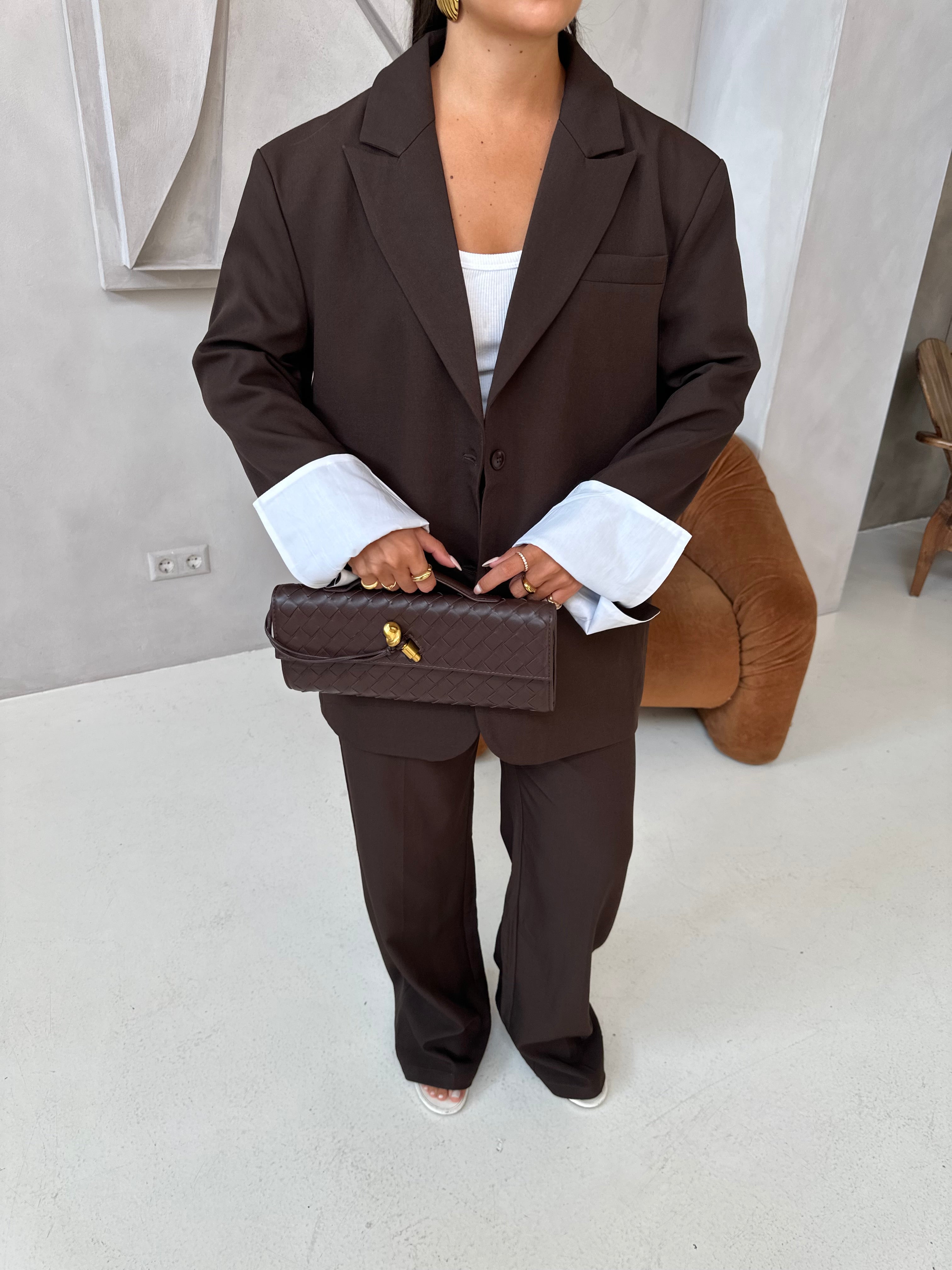 Pantalon BILI fluide marron (m756)