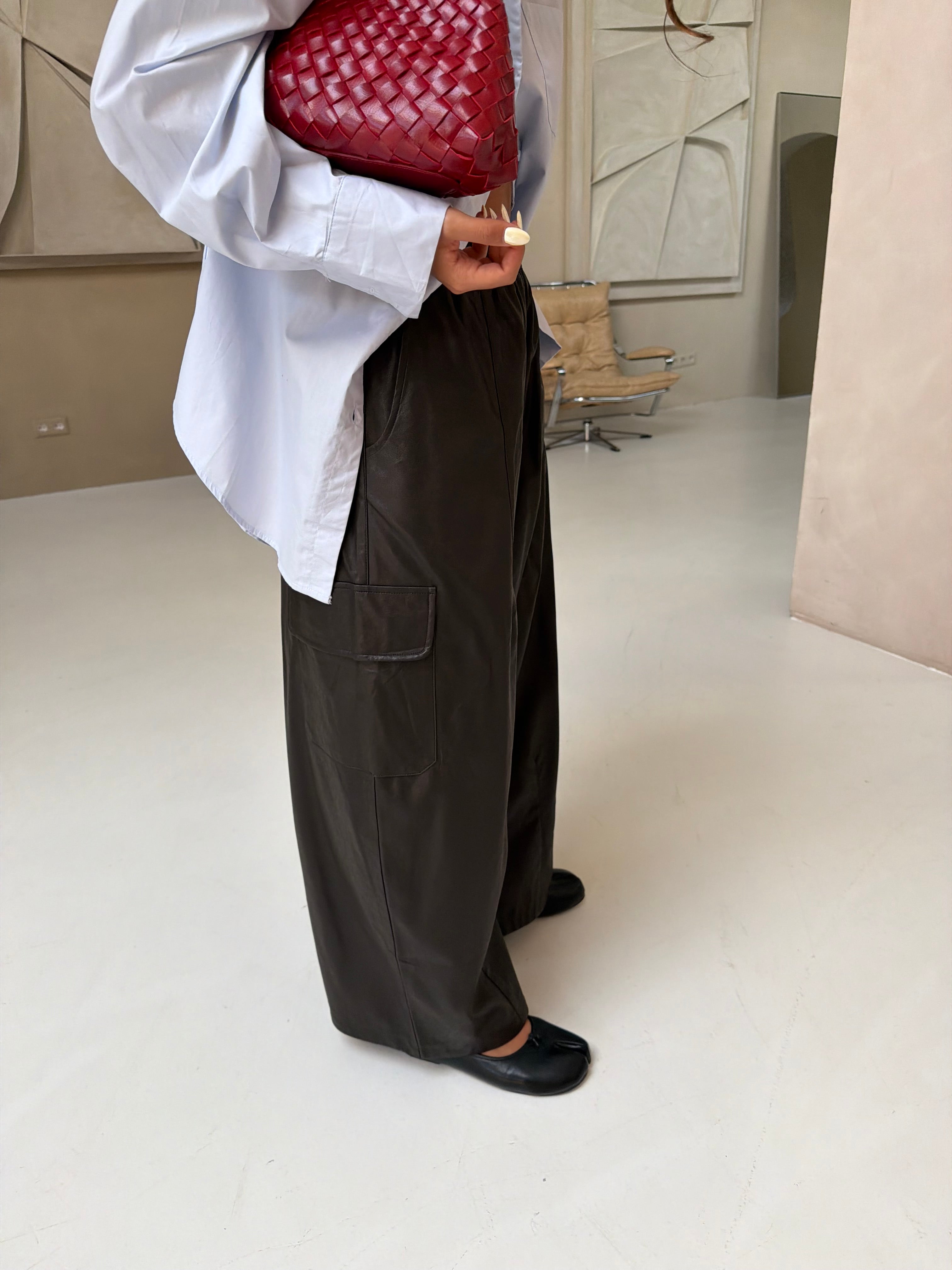 Pantalon ballon SIMILI marron (MA9775)