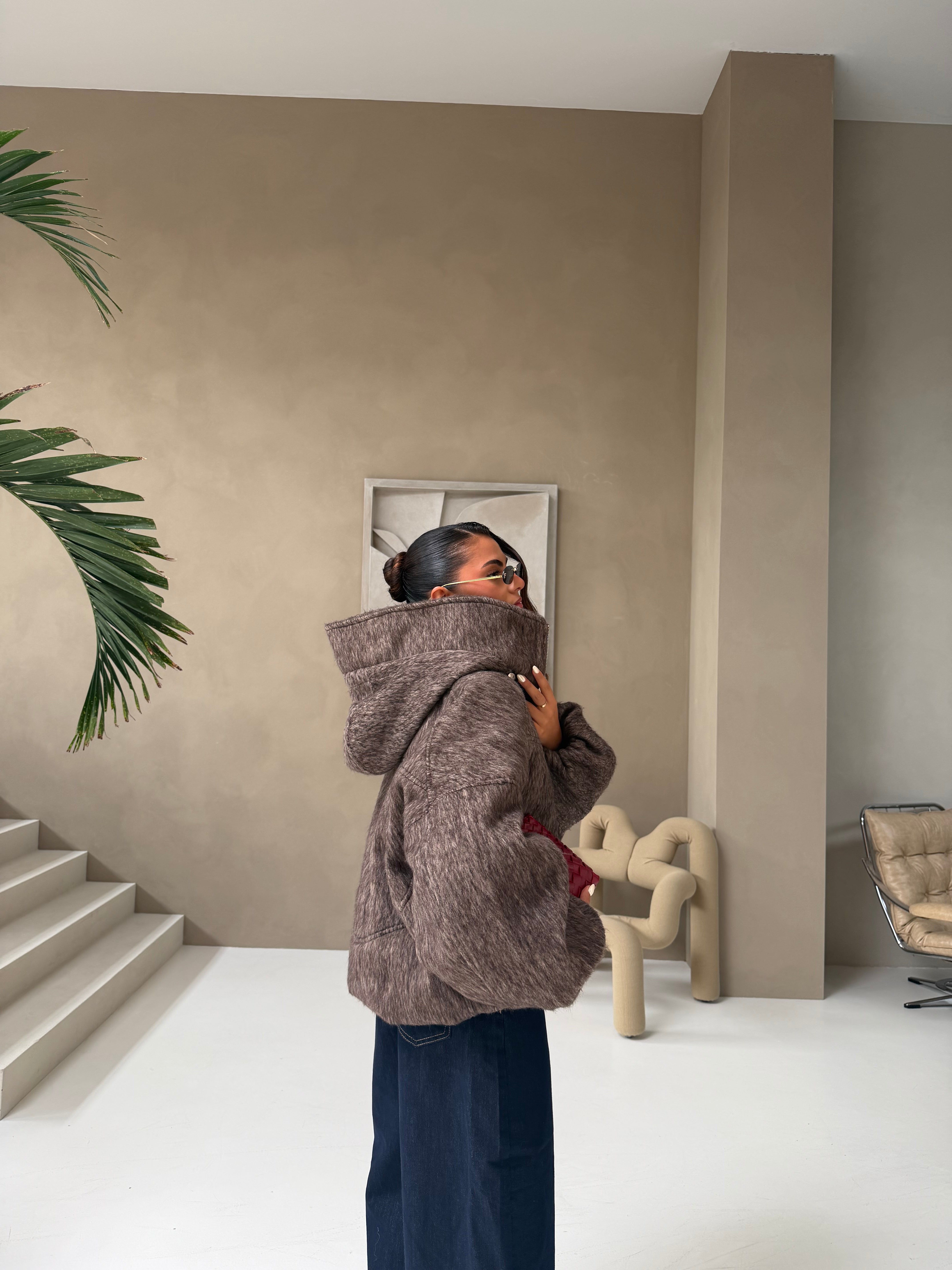 Manteau MINAYA taupe (JZ010)