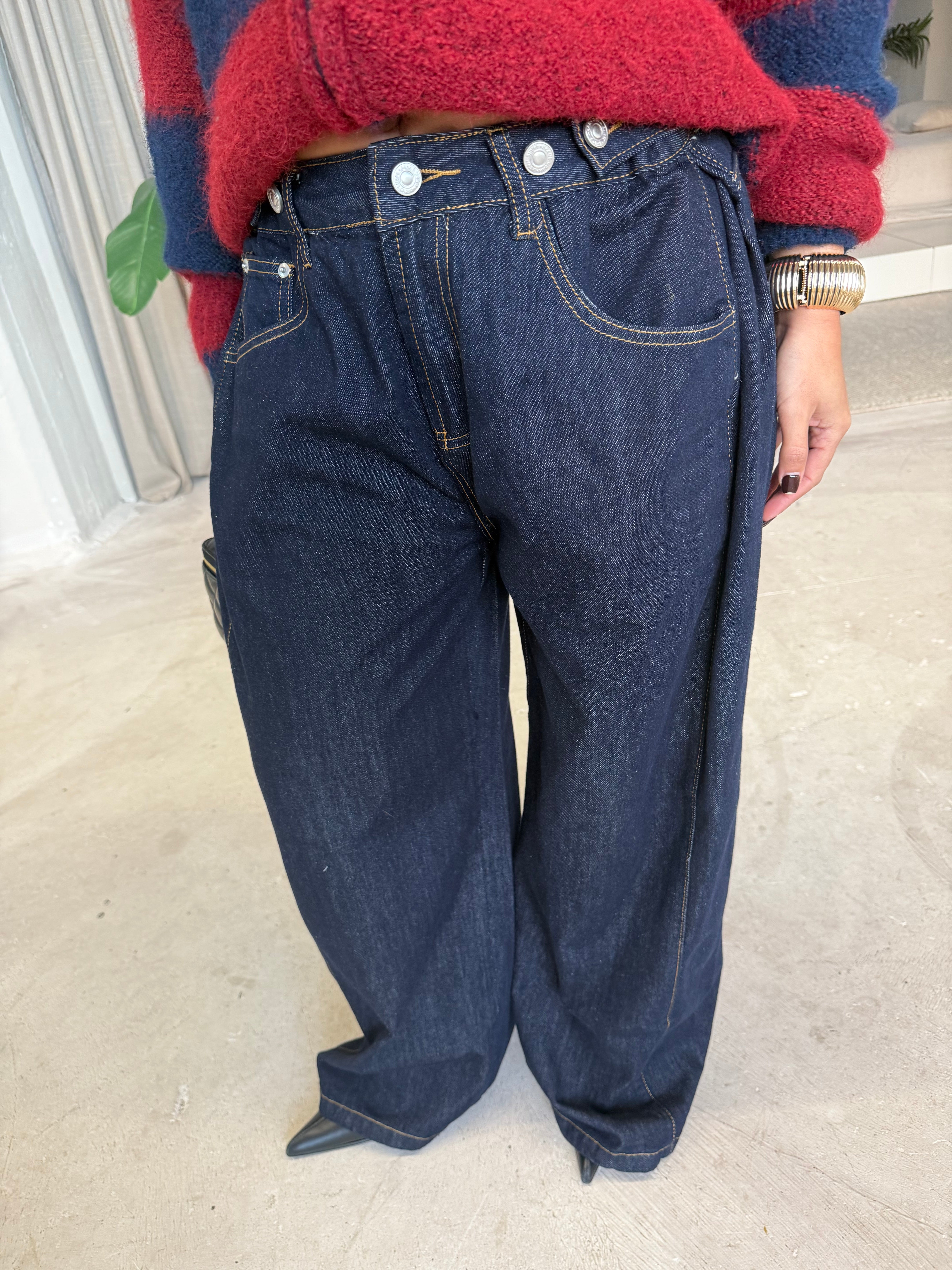 Pantalon OVERSIZE bleu brut (P10221)