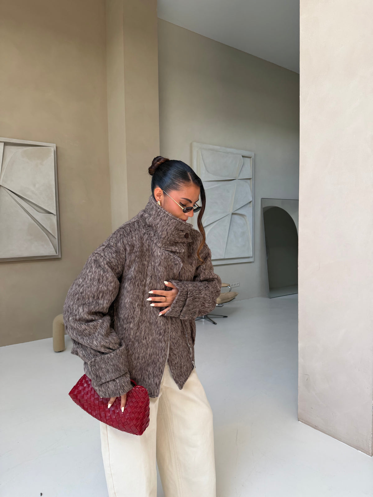Manteau MANON taupe (JZ010)