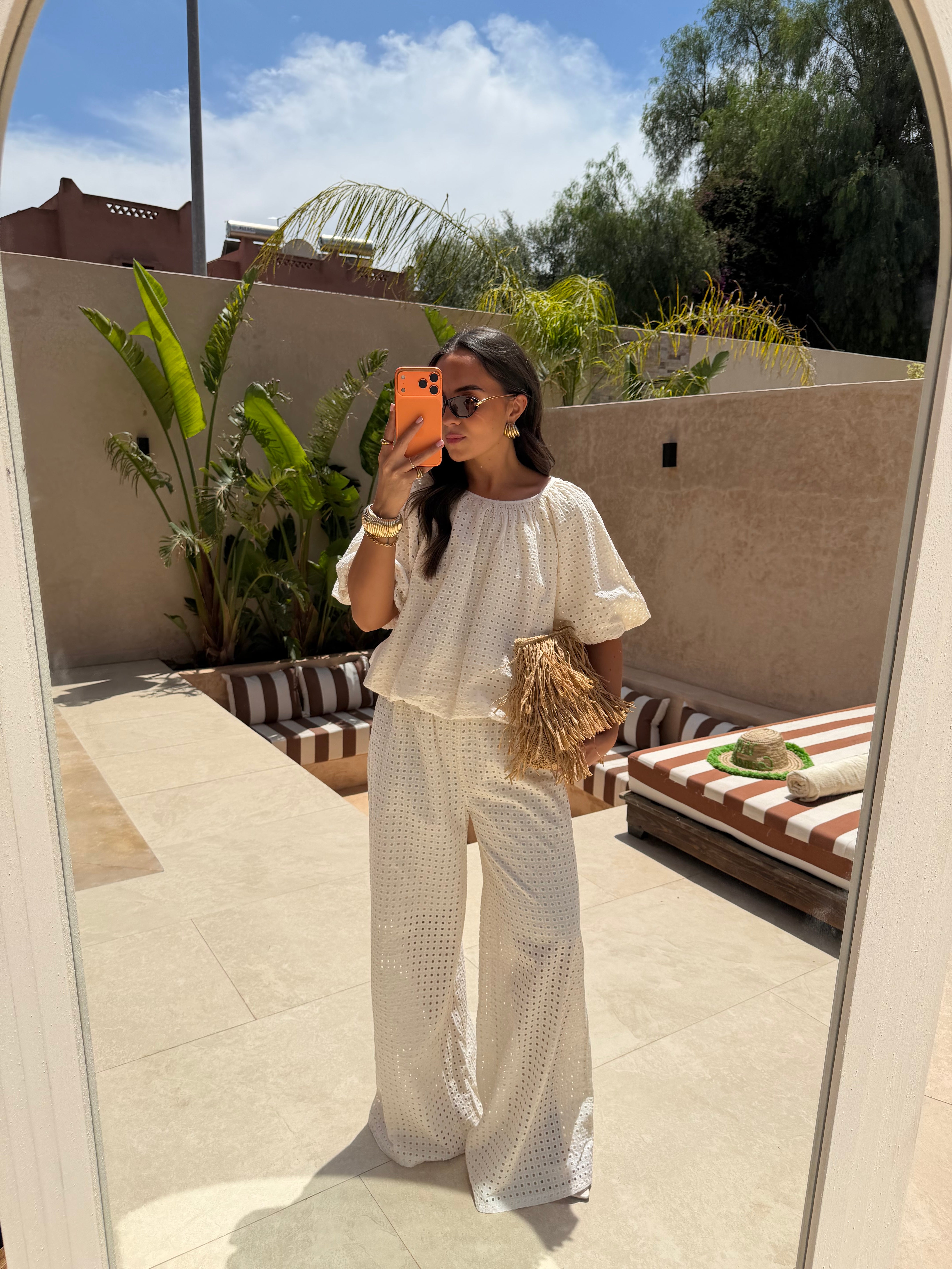 Ensemble crochet coton crème