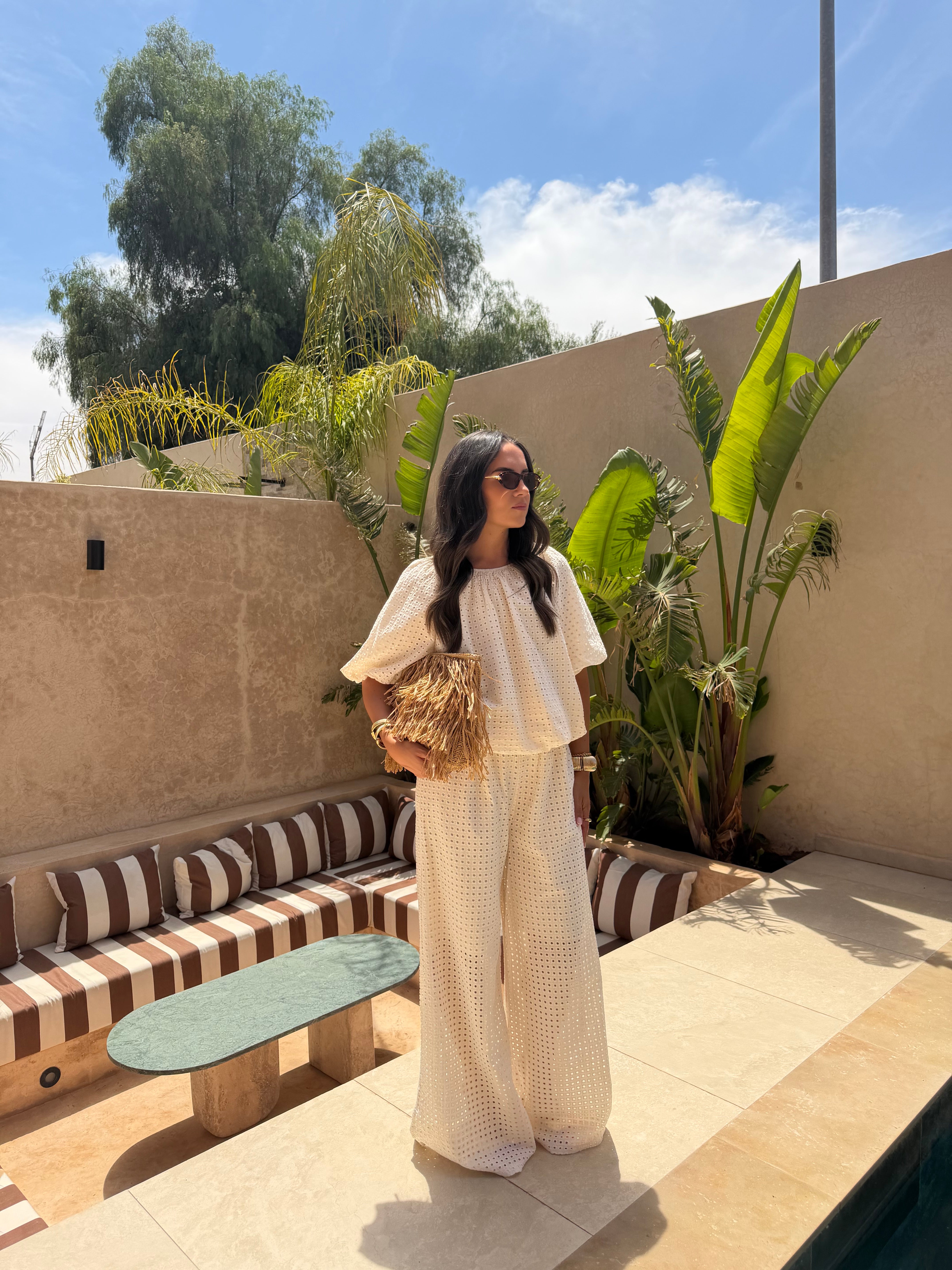 Ensemble crochet coton crème