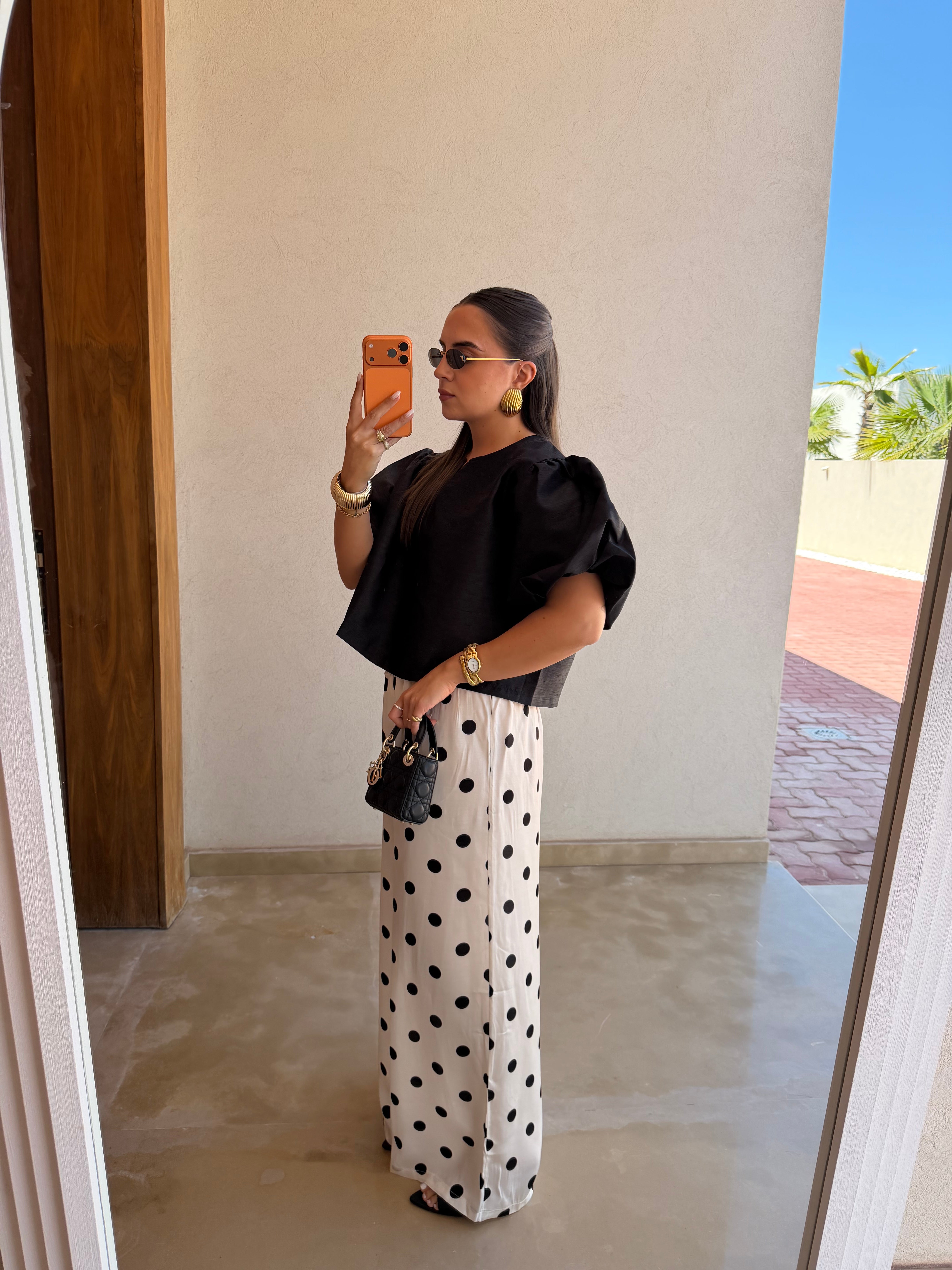 Haut manche bouffante noir
