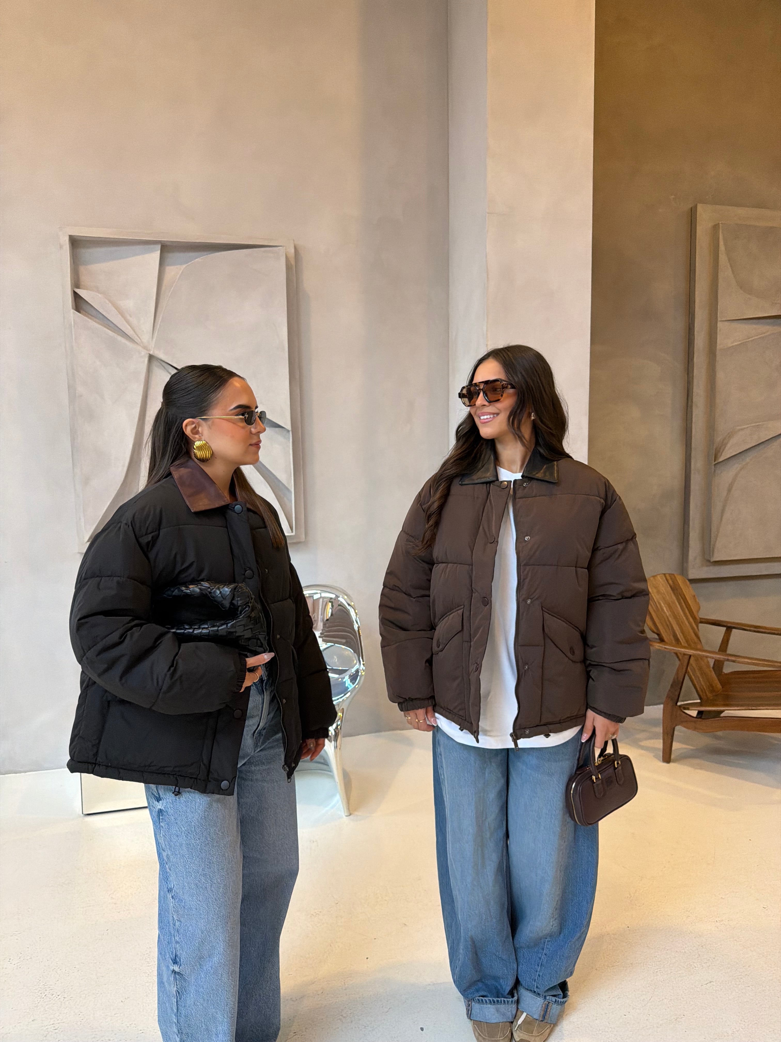 Doudoune col marron (8777)