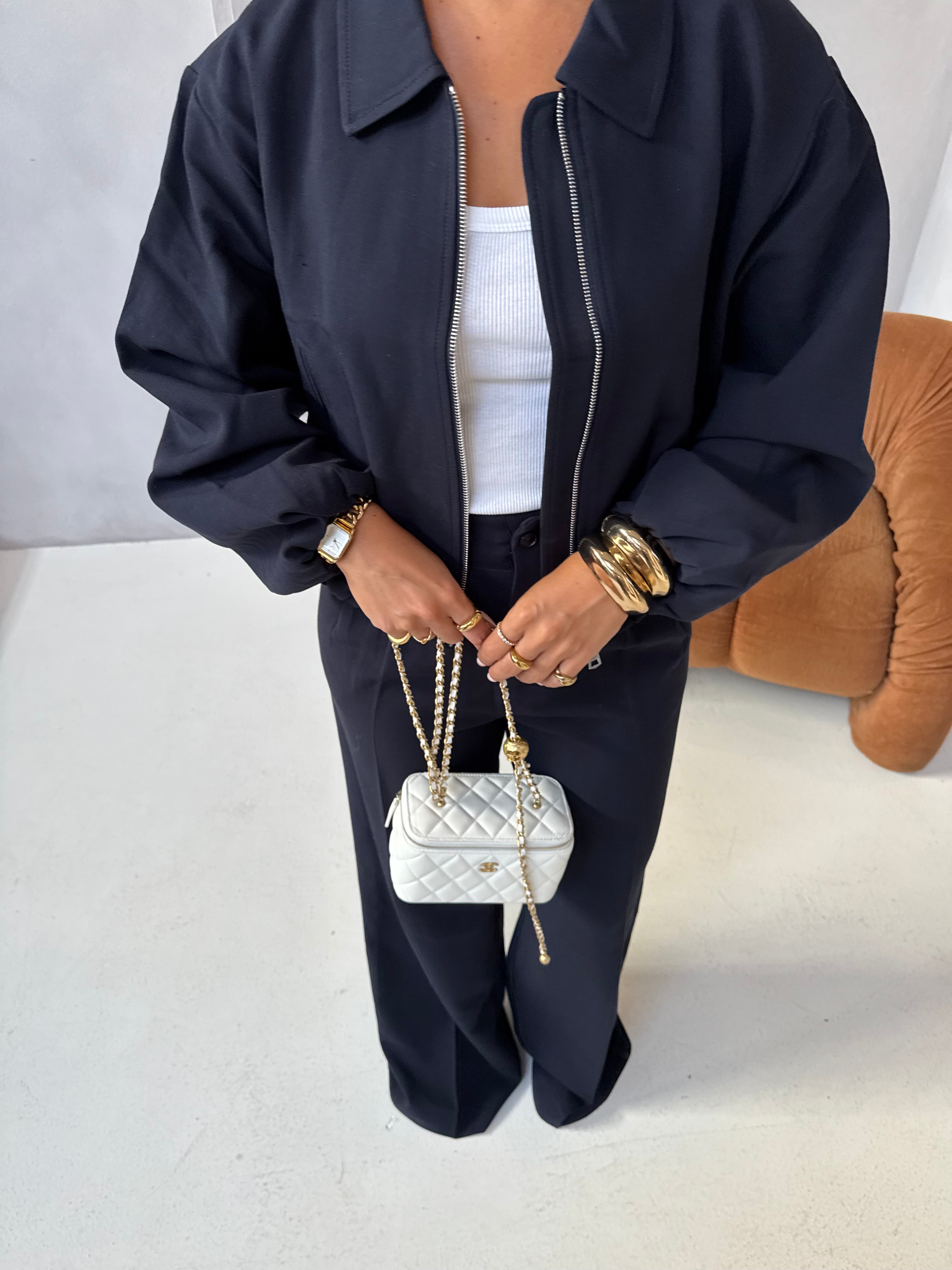 Veste ROSA courte bleue marine (v-2526)