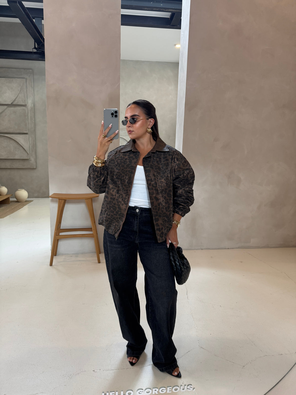 Bomber à motif léopard (sc311)