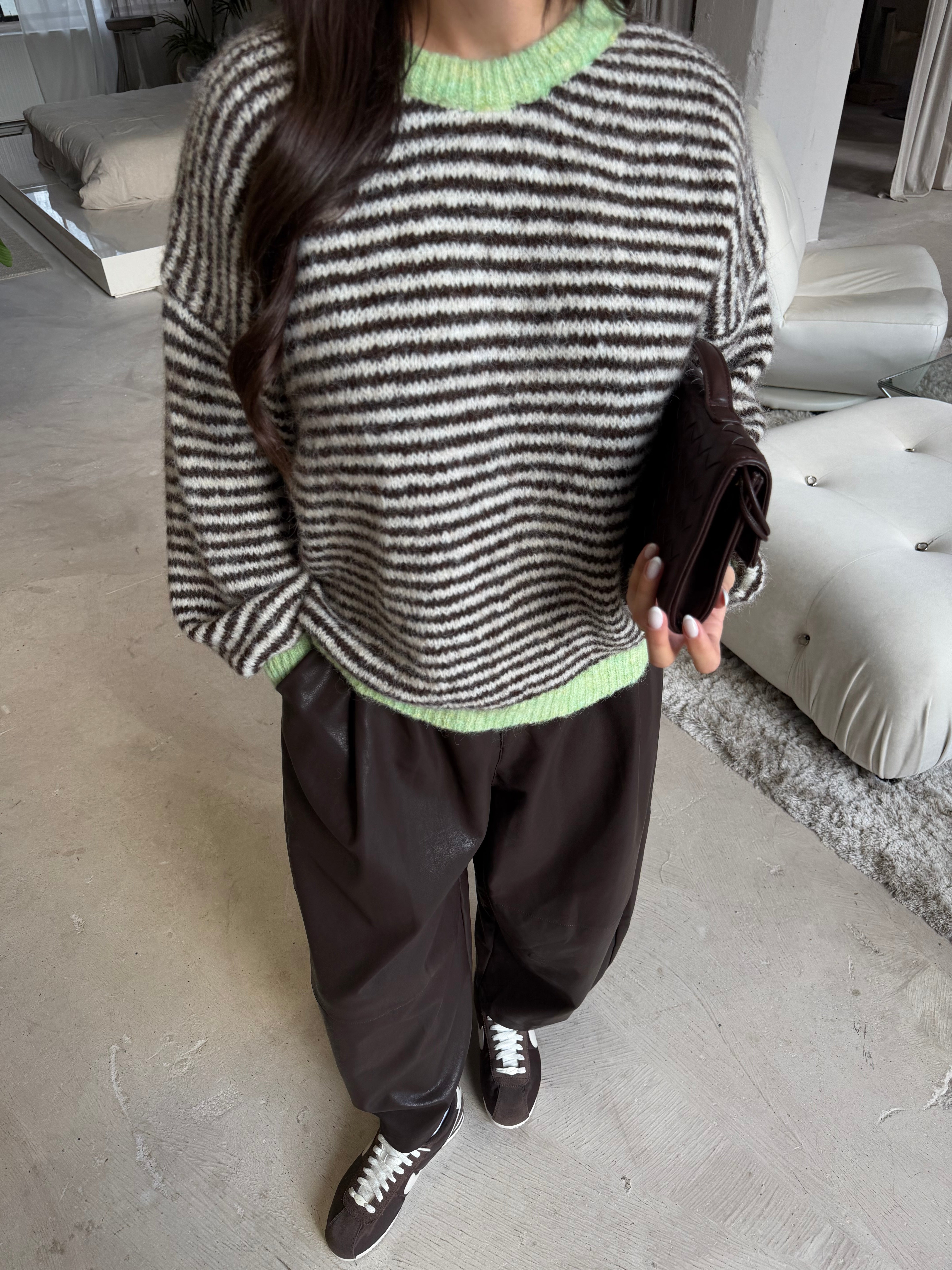 Pull VANIA marron vert