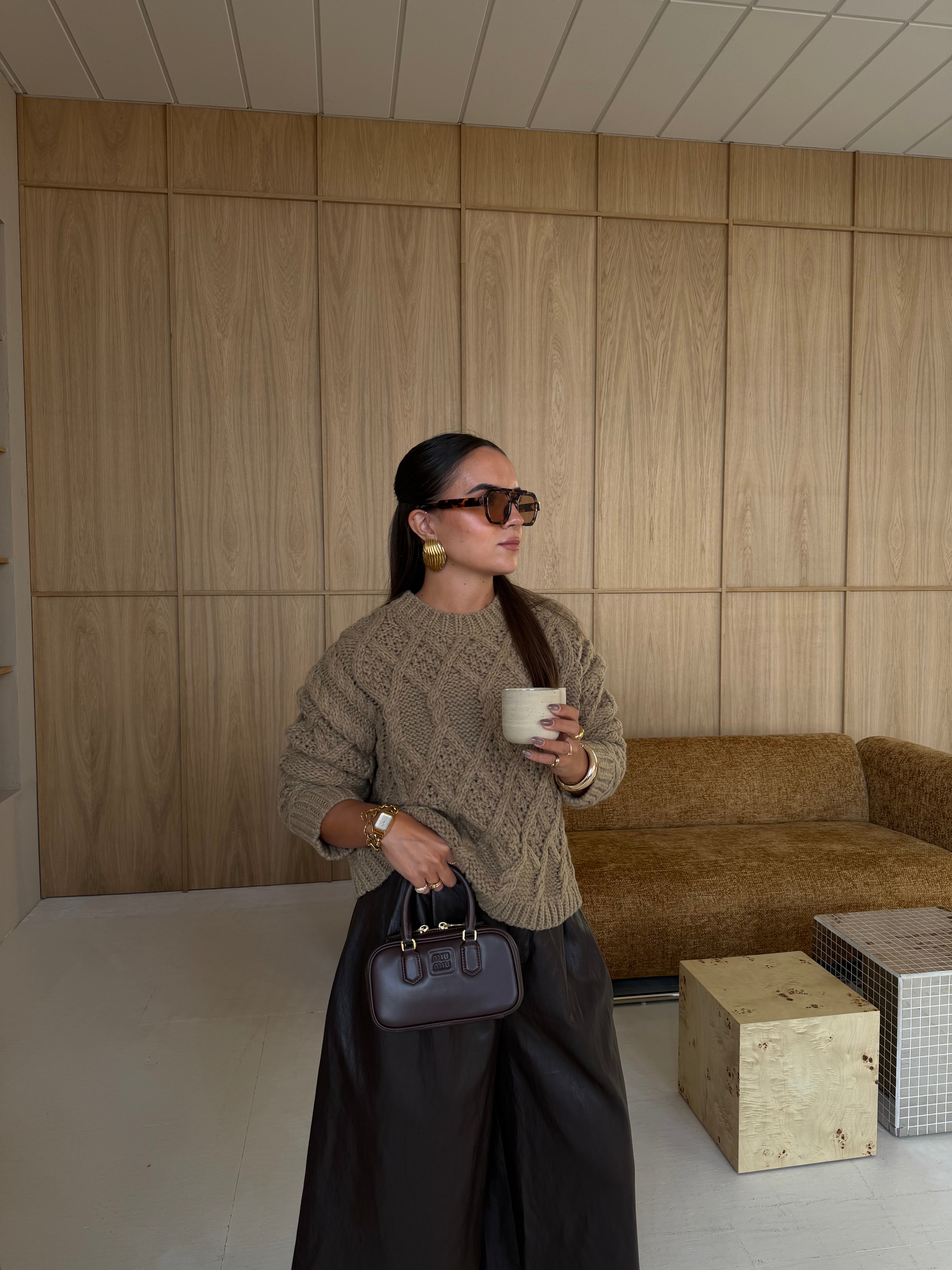 Pull STELLE court olive (701)