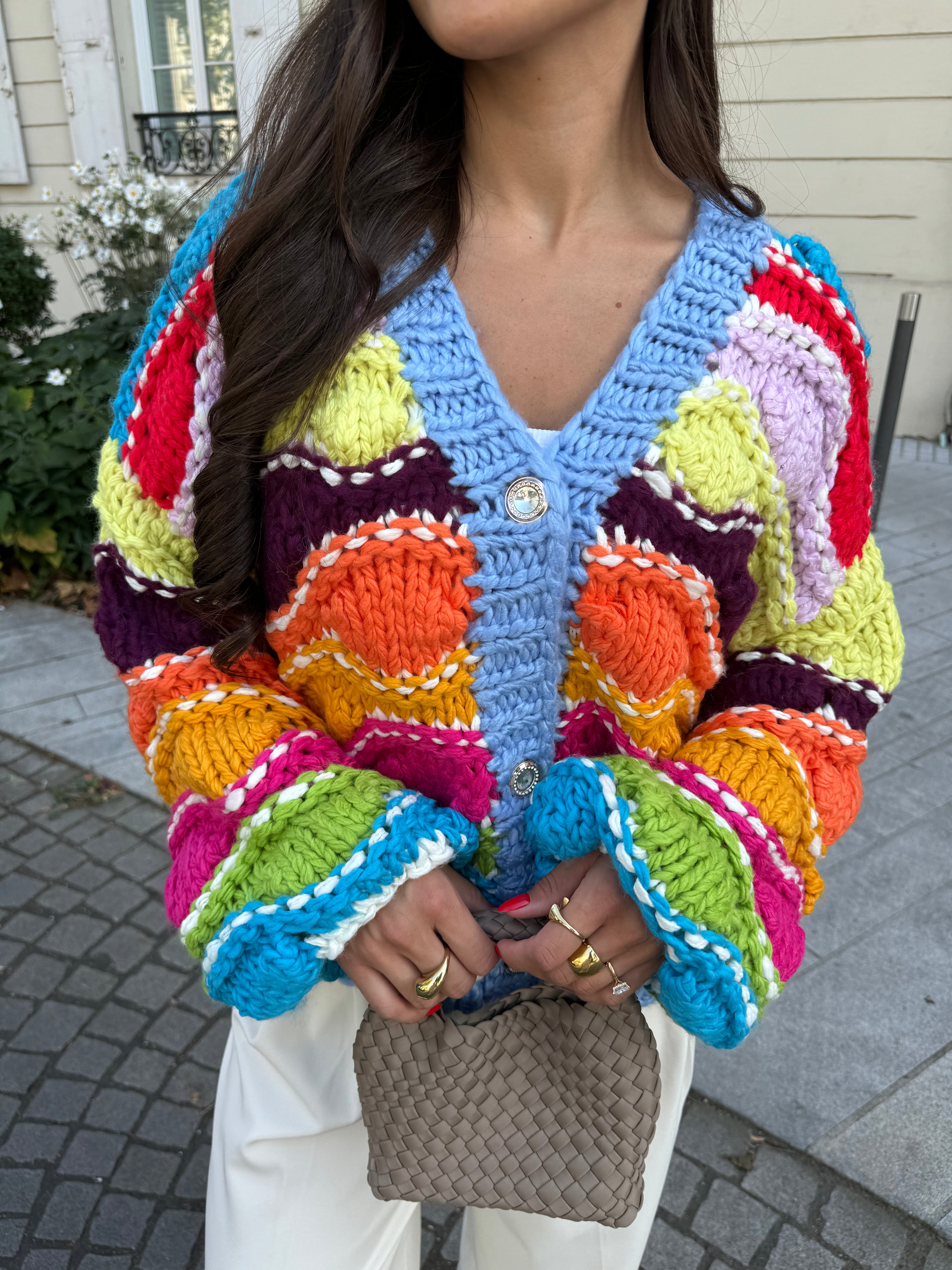 Gilet CROCHET multicolor (w24903)