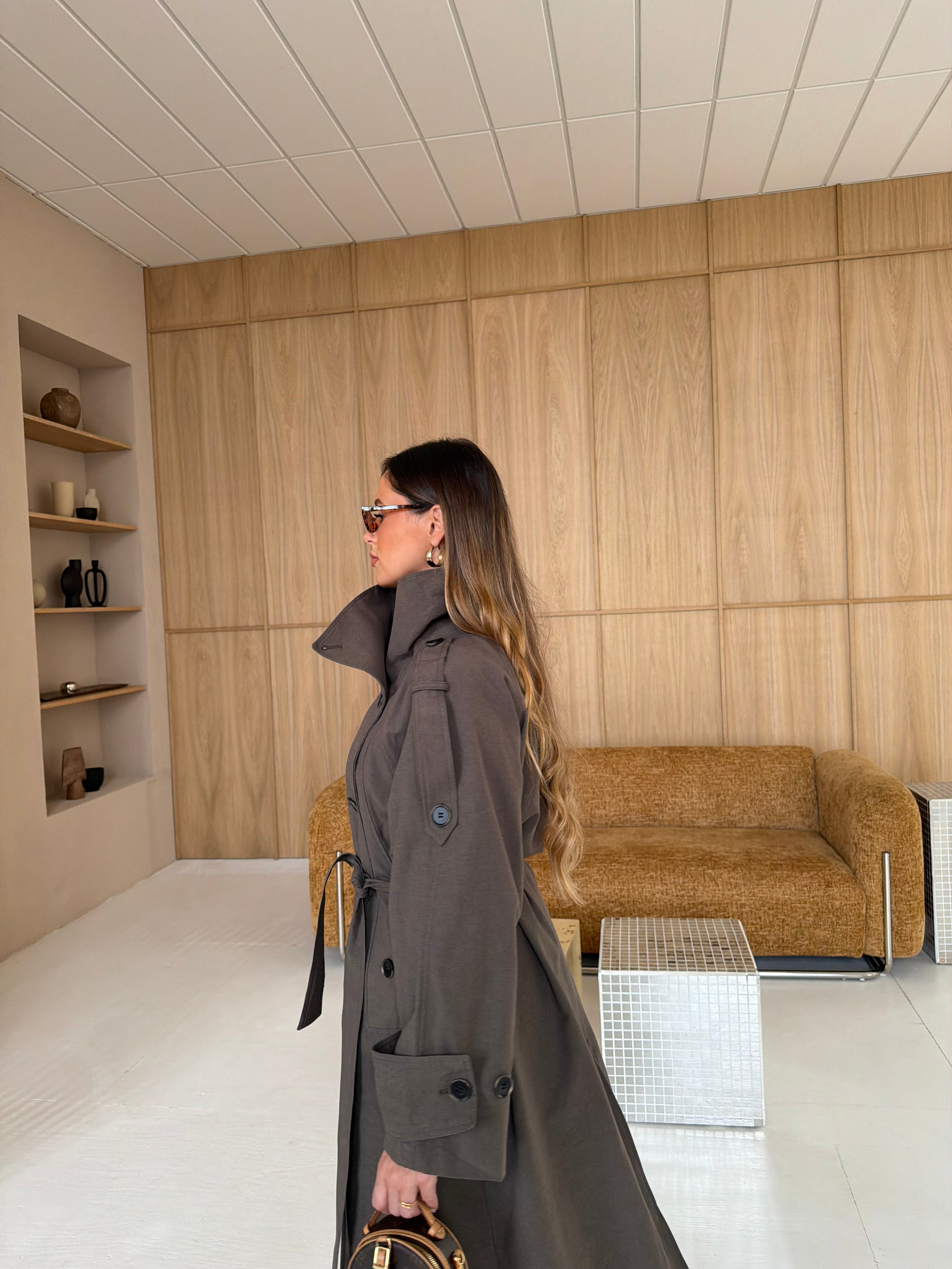 Trench long SARA kaki (W25259)