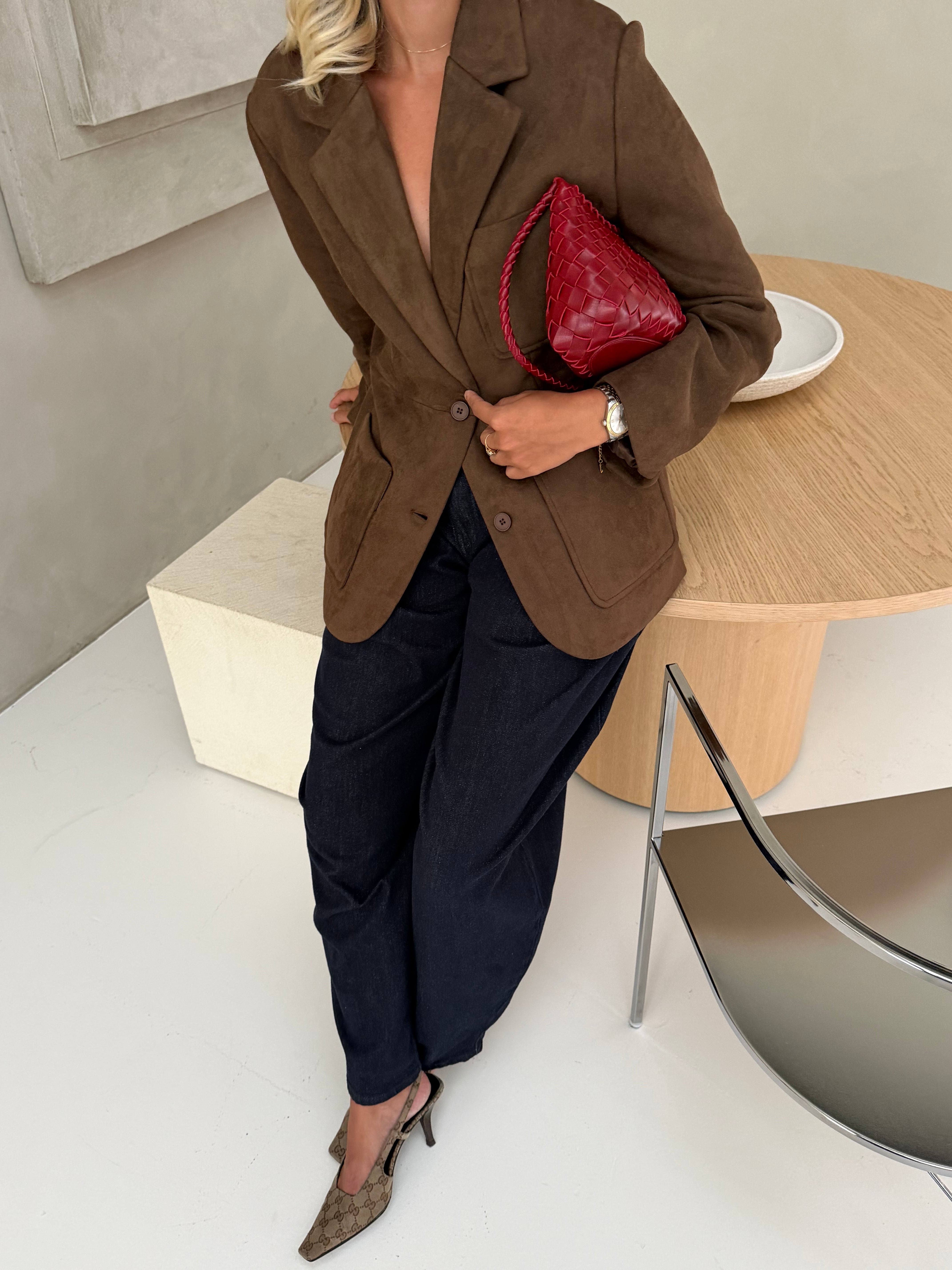 Blazer FAN effet daim coffee (66689)