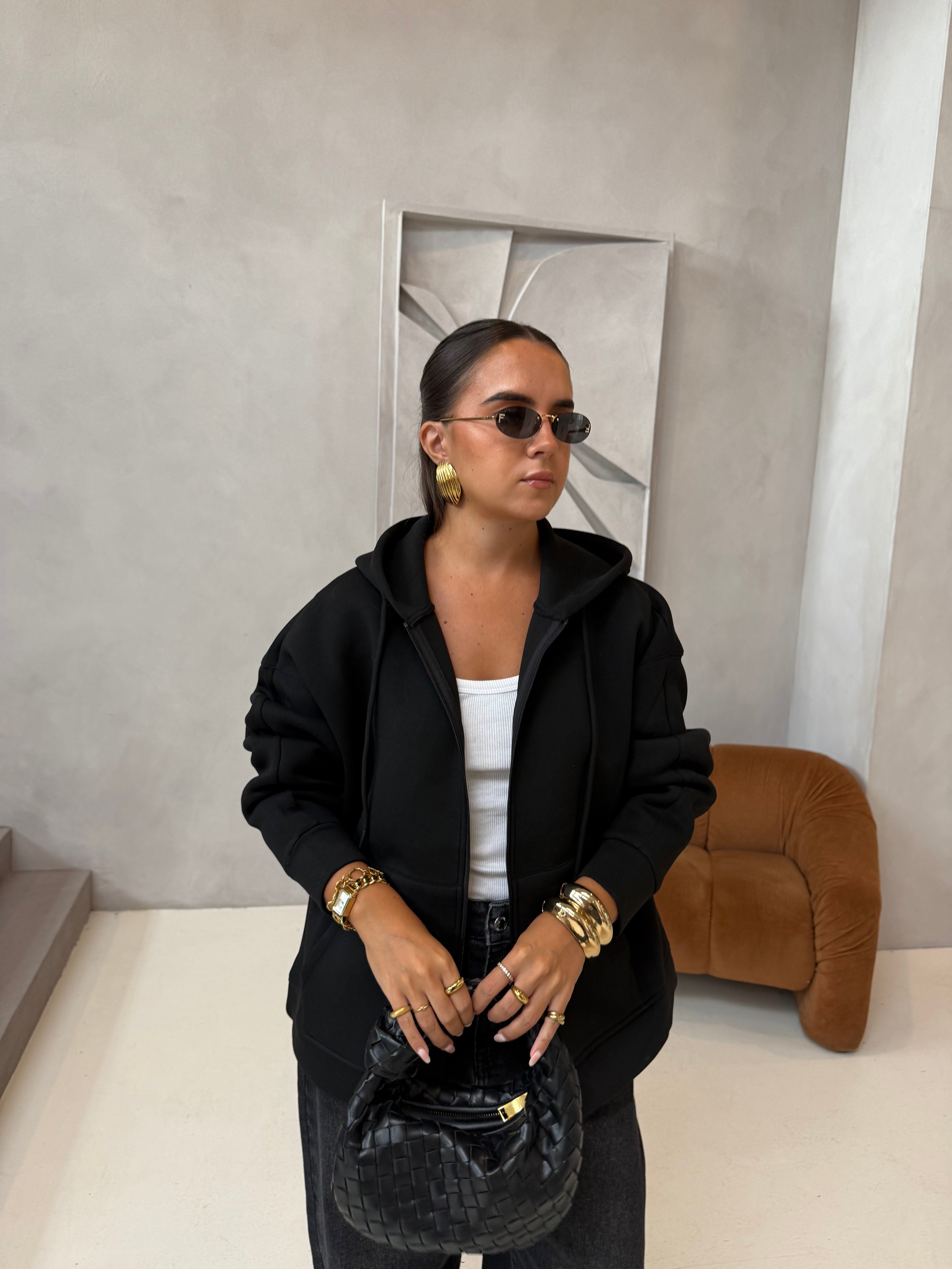 Gilet noir à zip (jw1822)
